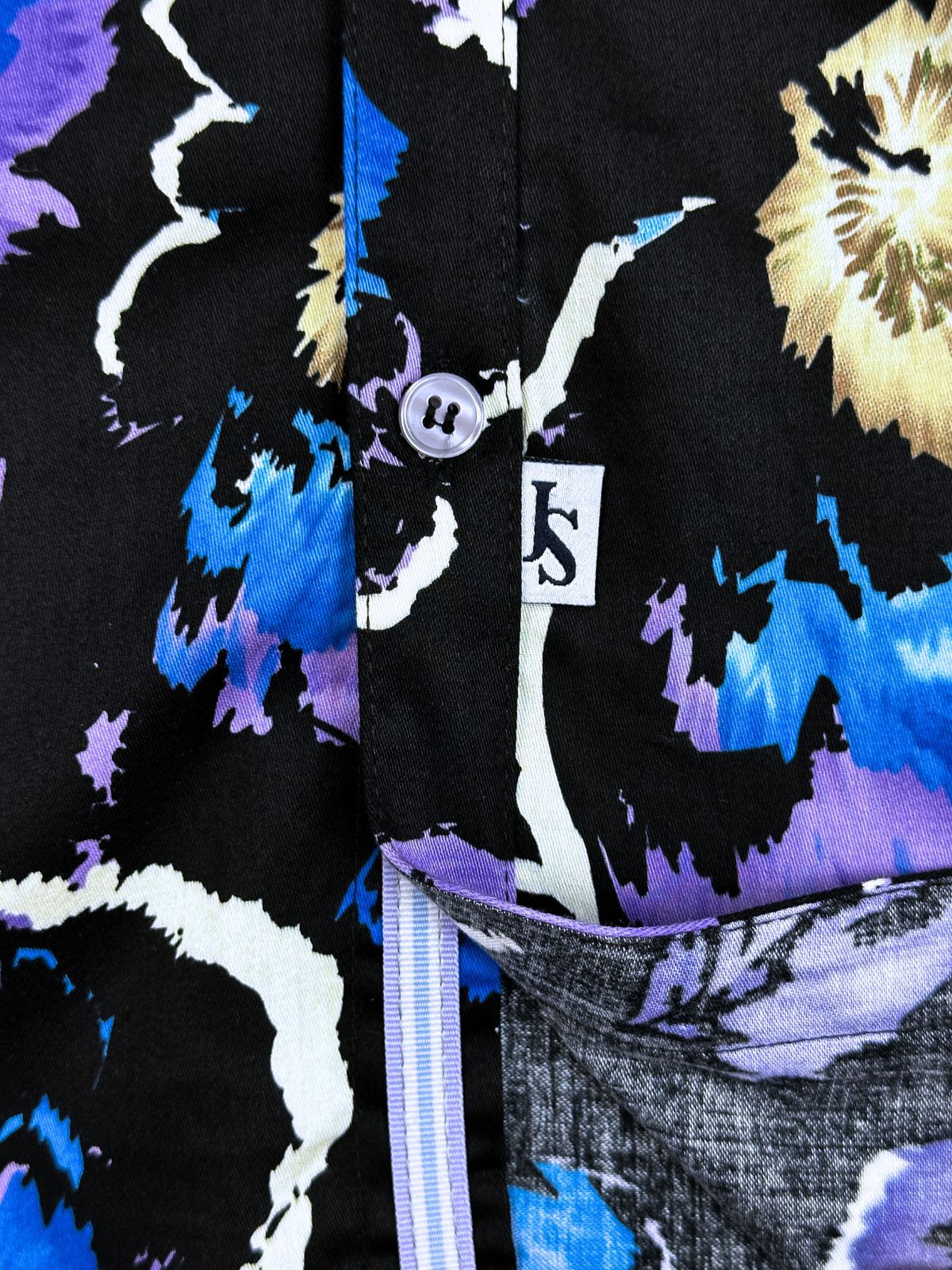 Explode Abstract Cotton L/S Shirt - Purple