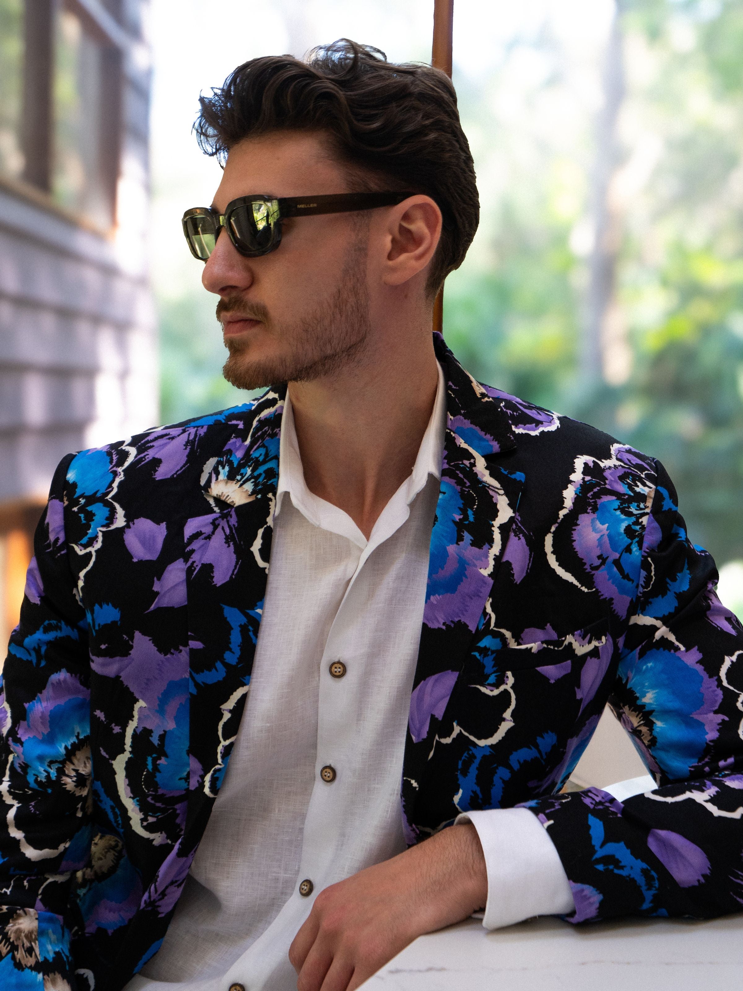 Explode Abstract Cotton Jacket - Purple