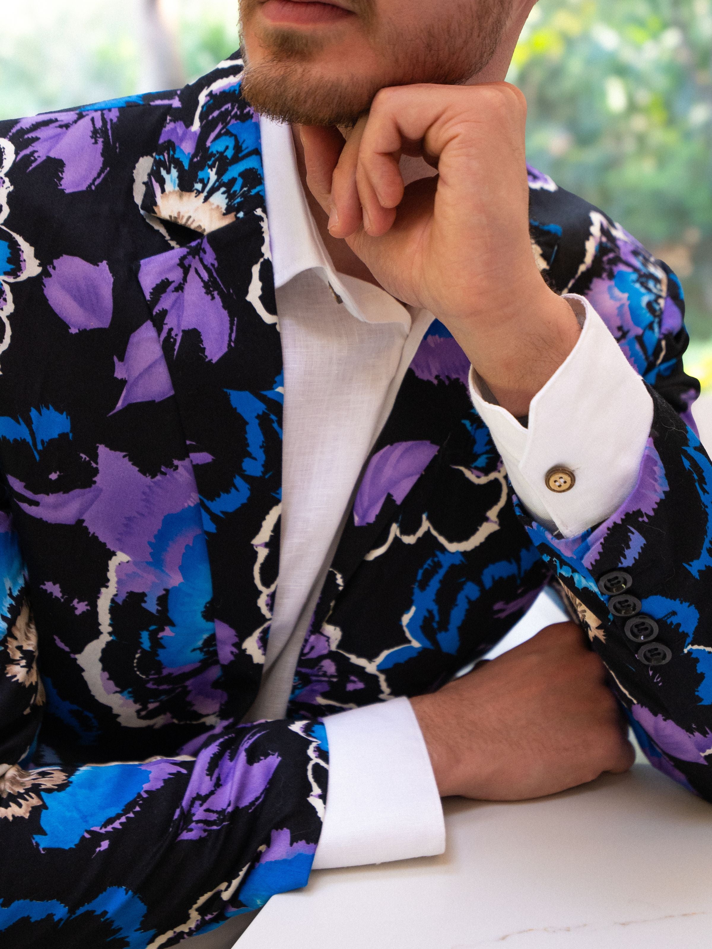 Explode Abstract Cotton Jacket - Purple