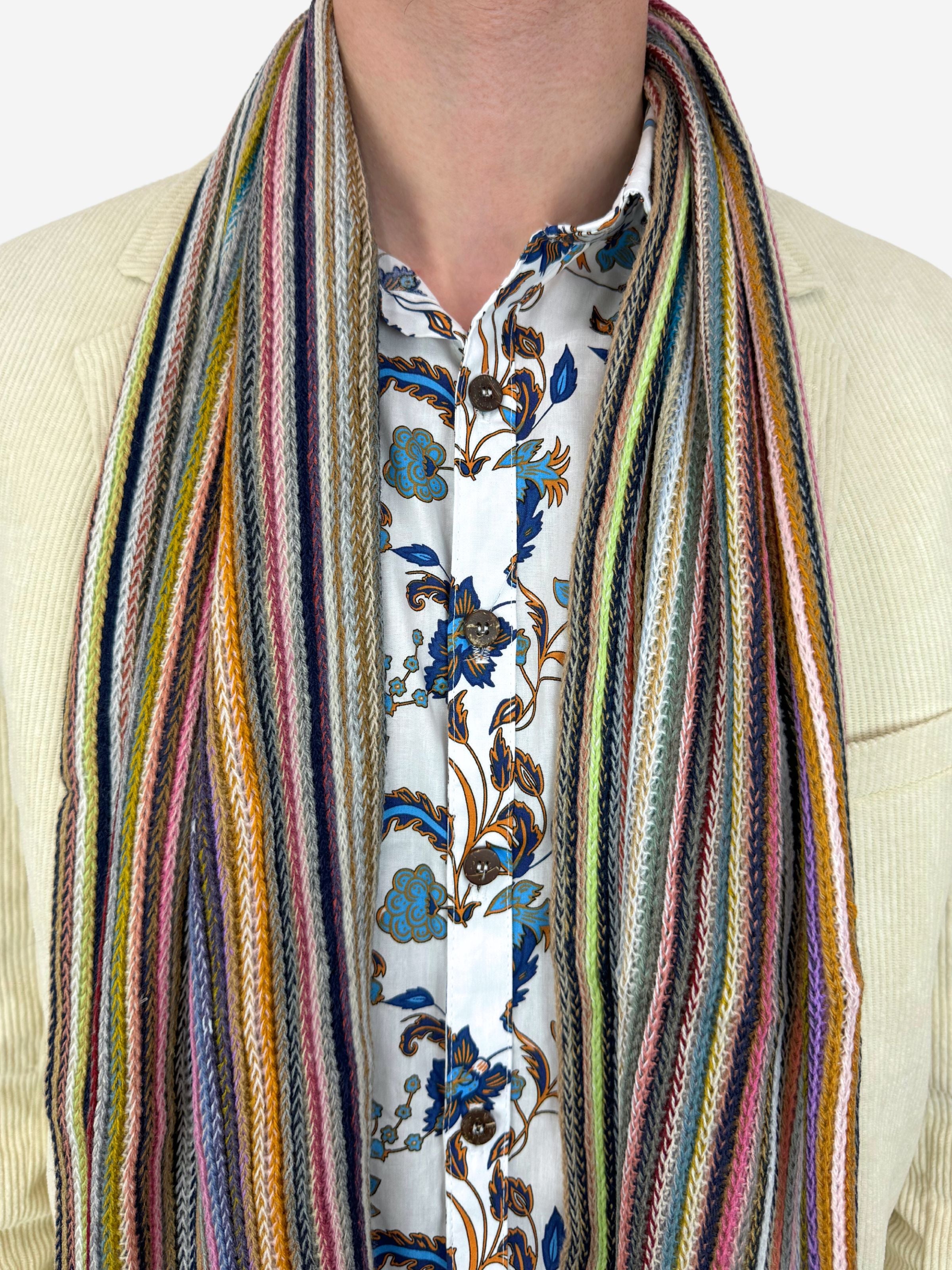 Striped Scarf - Multi Cream