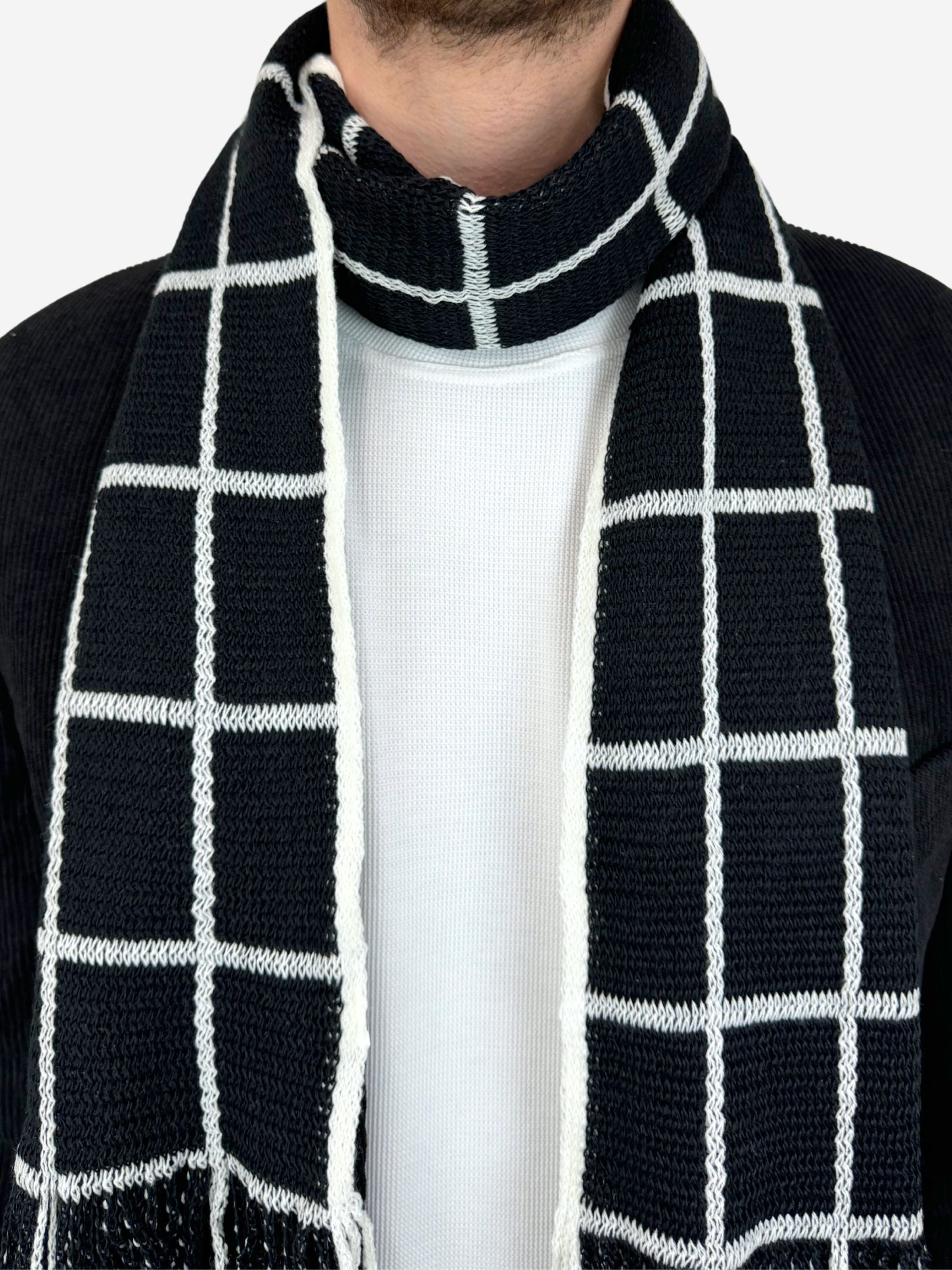 Noir Blanc - Check Scarf