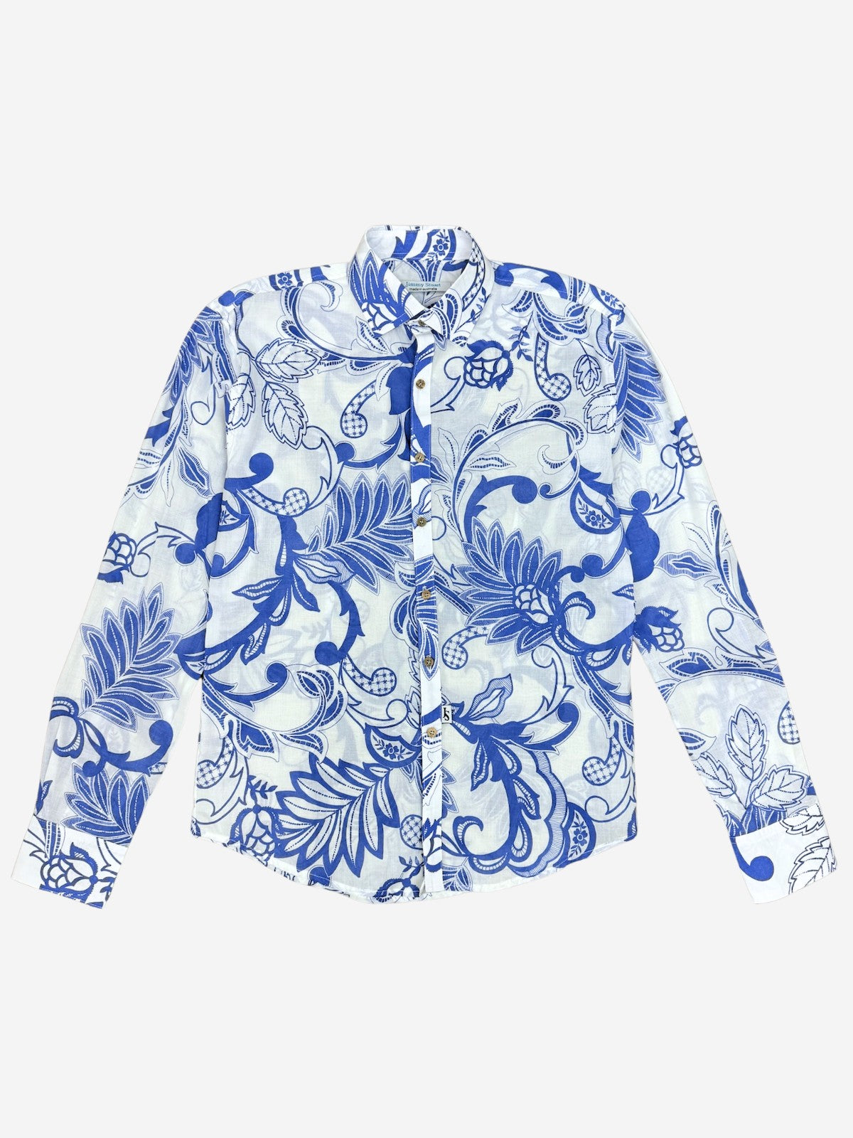 Fontana Floral Cotton Voile L/S Shirt - Blue