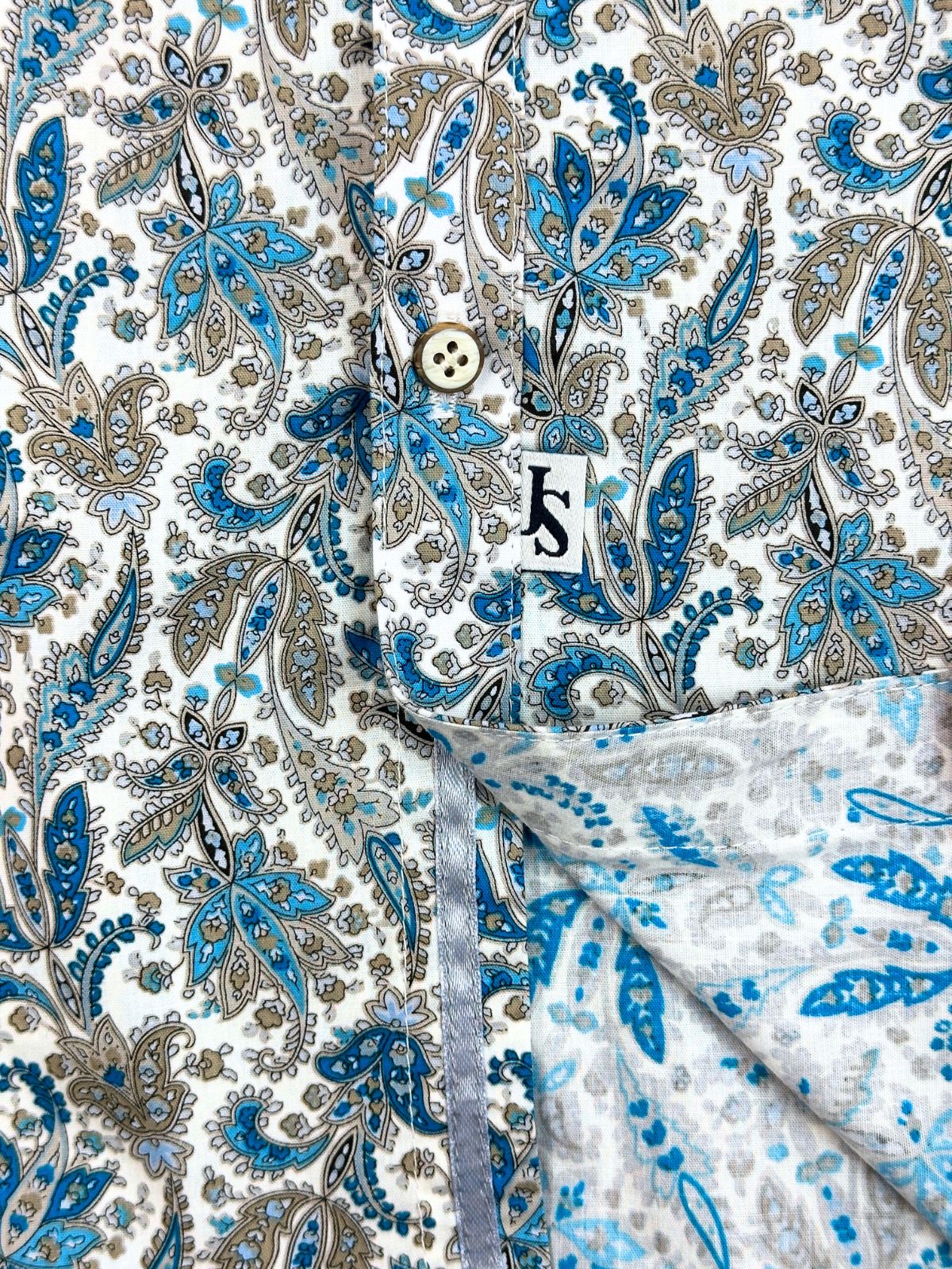 Freedom Paisley Cotton L/S Shirt - Blue
