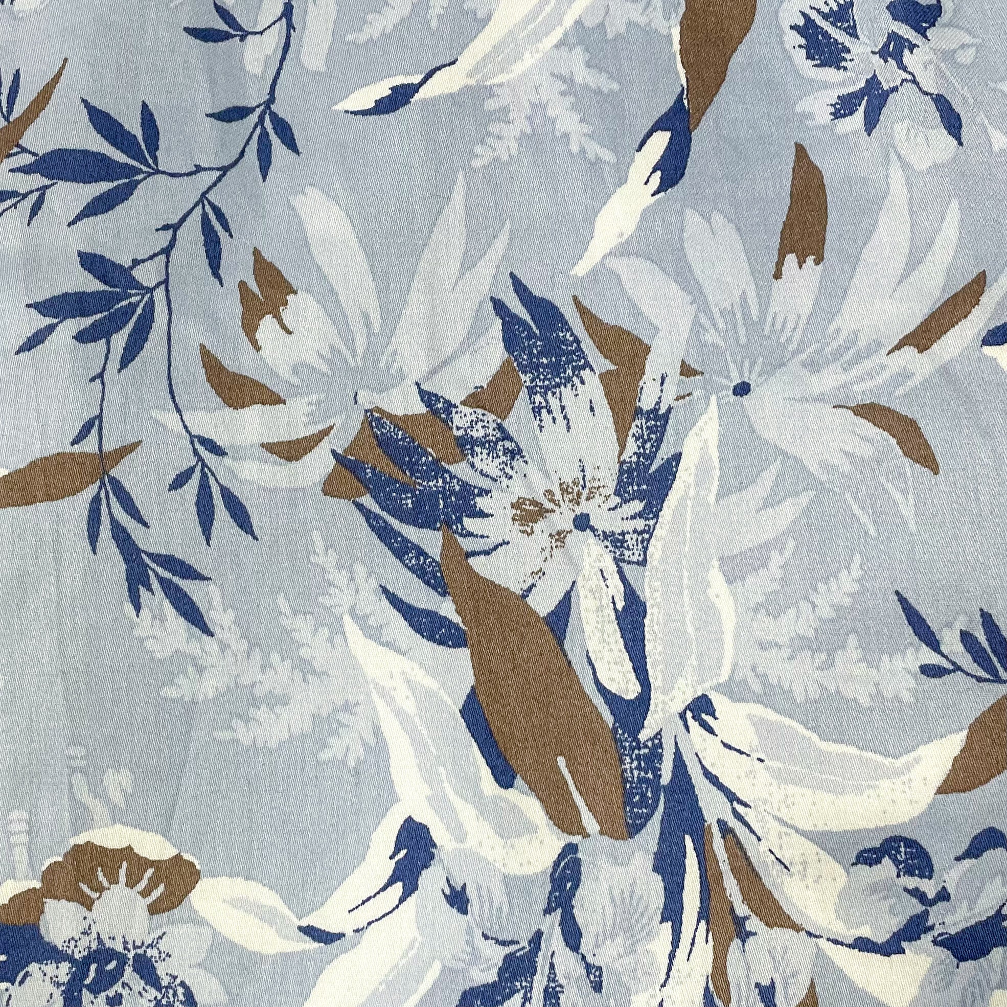 Glacier Floral Cotton Short - Blue/Brown