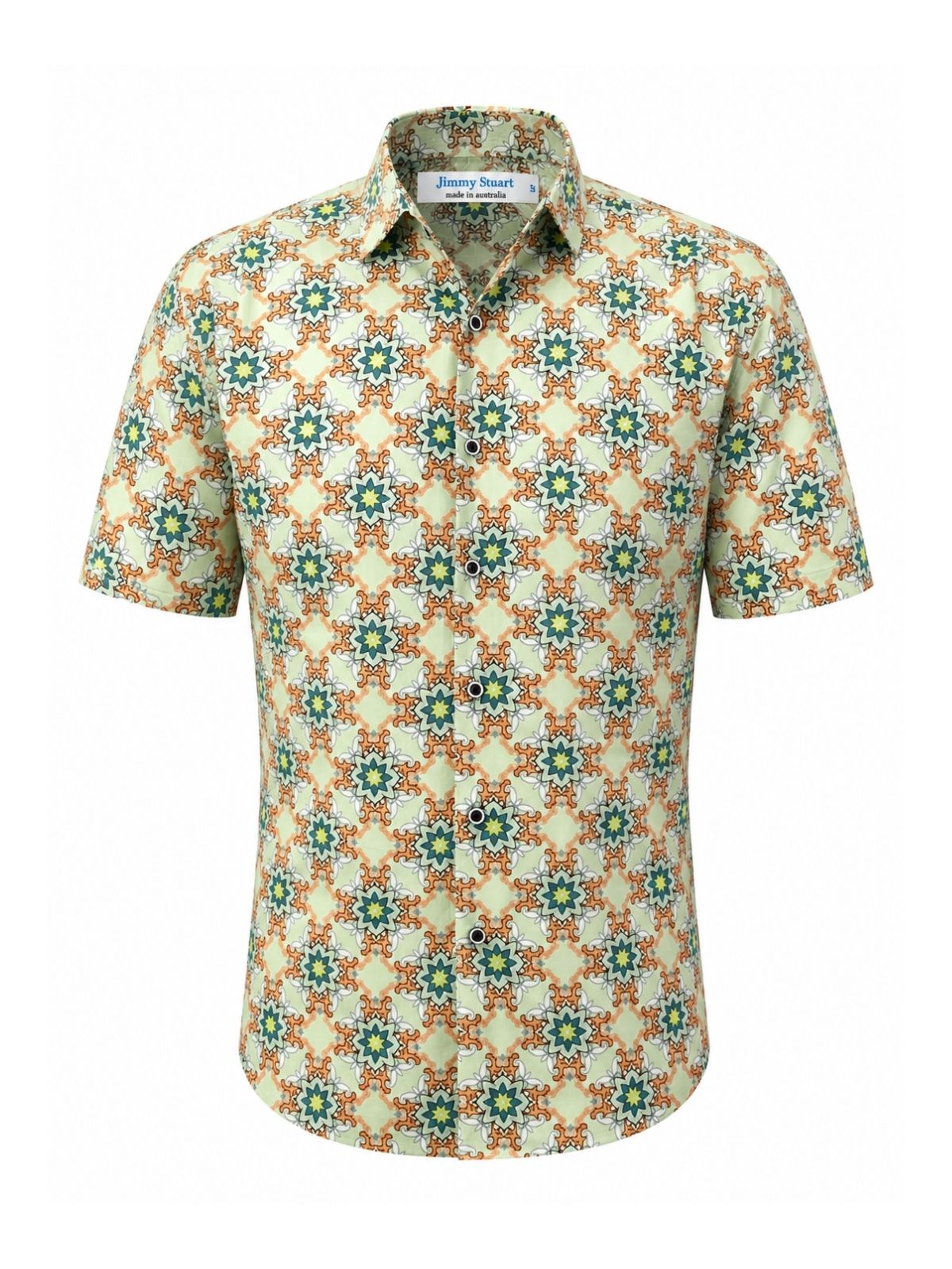 Gremlin Abstract Cotton S/S Shirt - Green/Orange