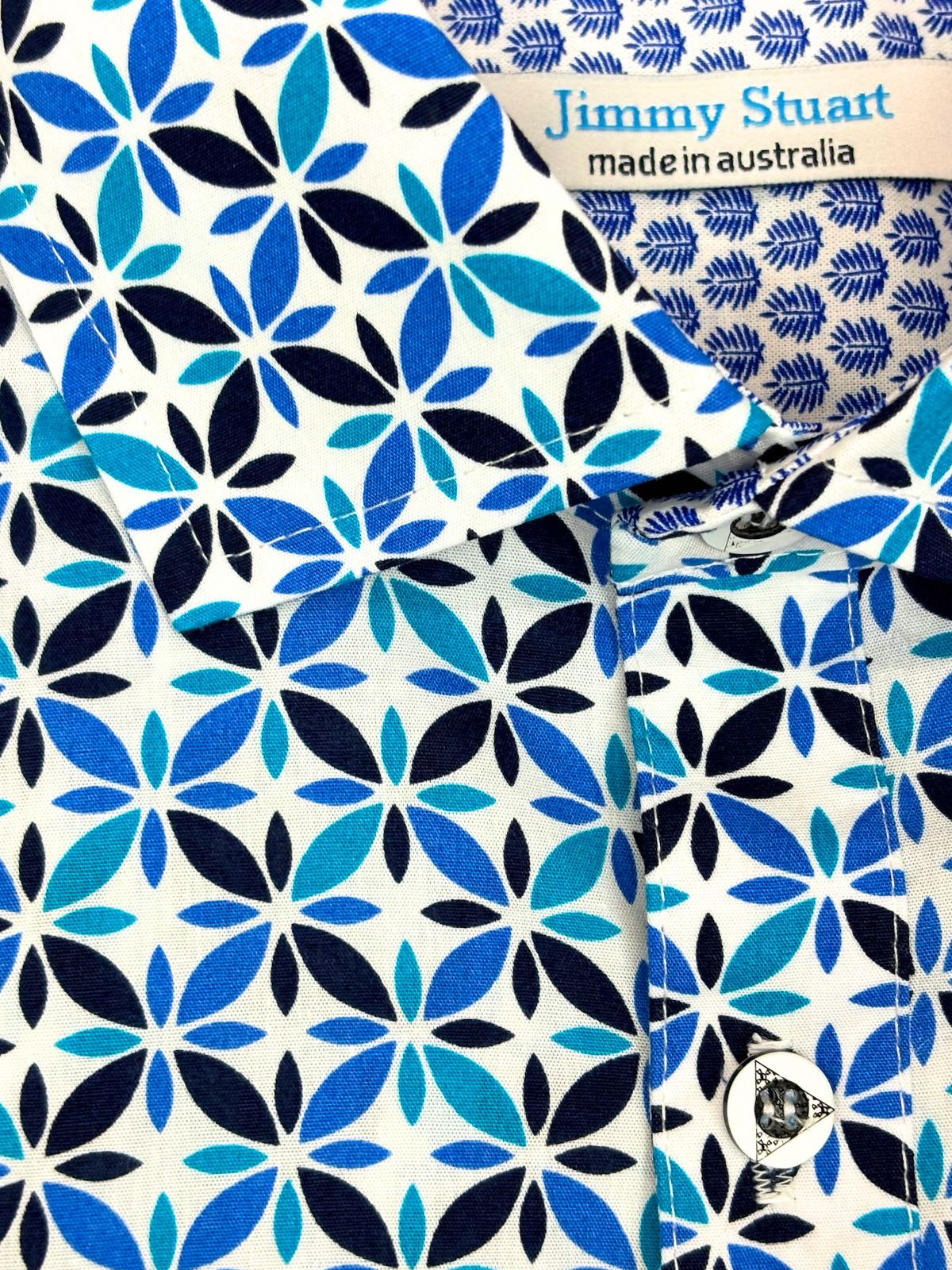 Helicopter Geometric Cotton L/S Shirt - Blue