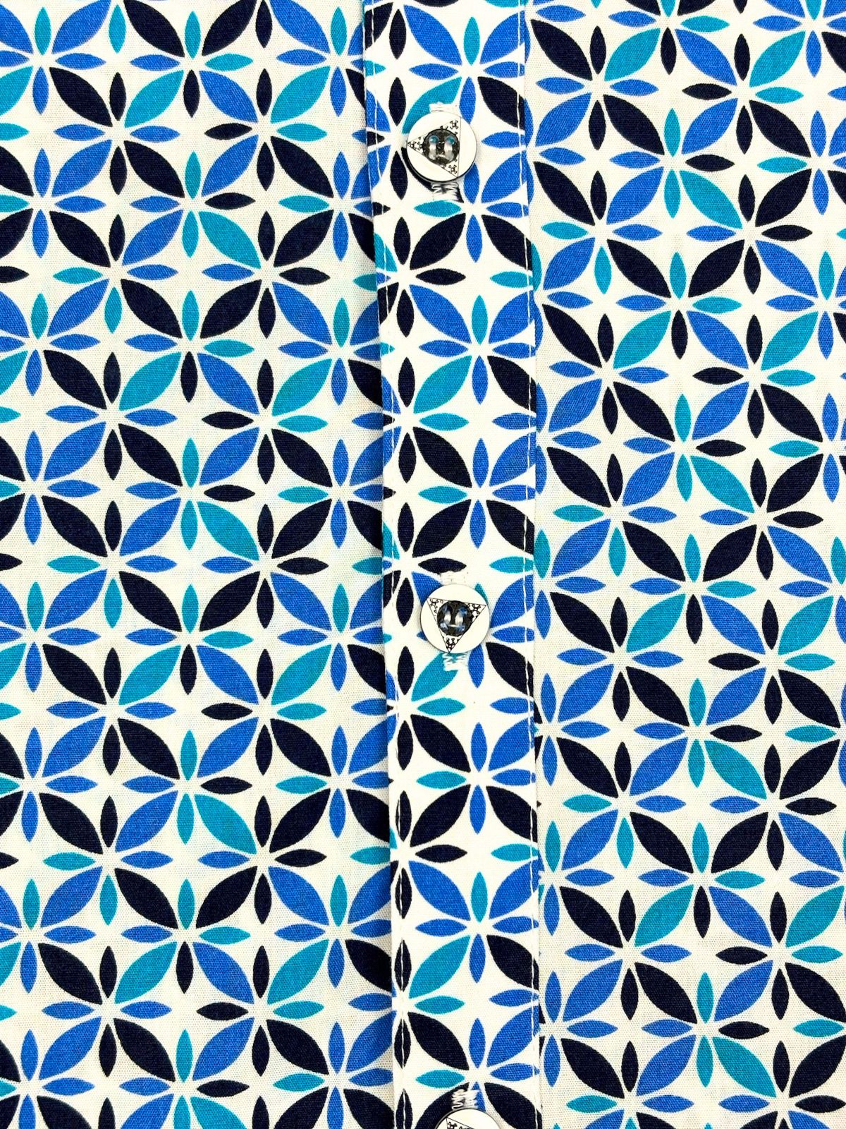 Helicopter Geometric Cotton L/S Shirt - Blue