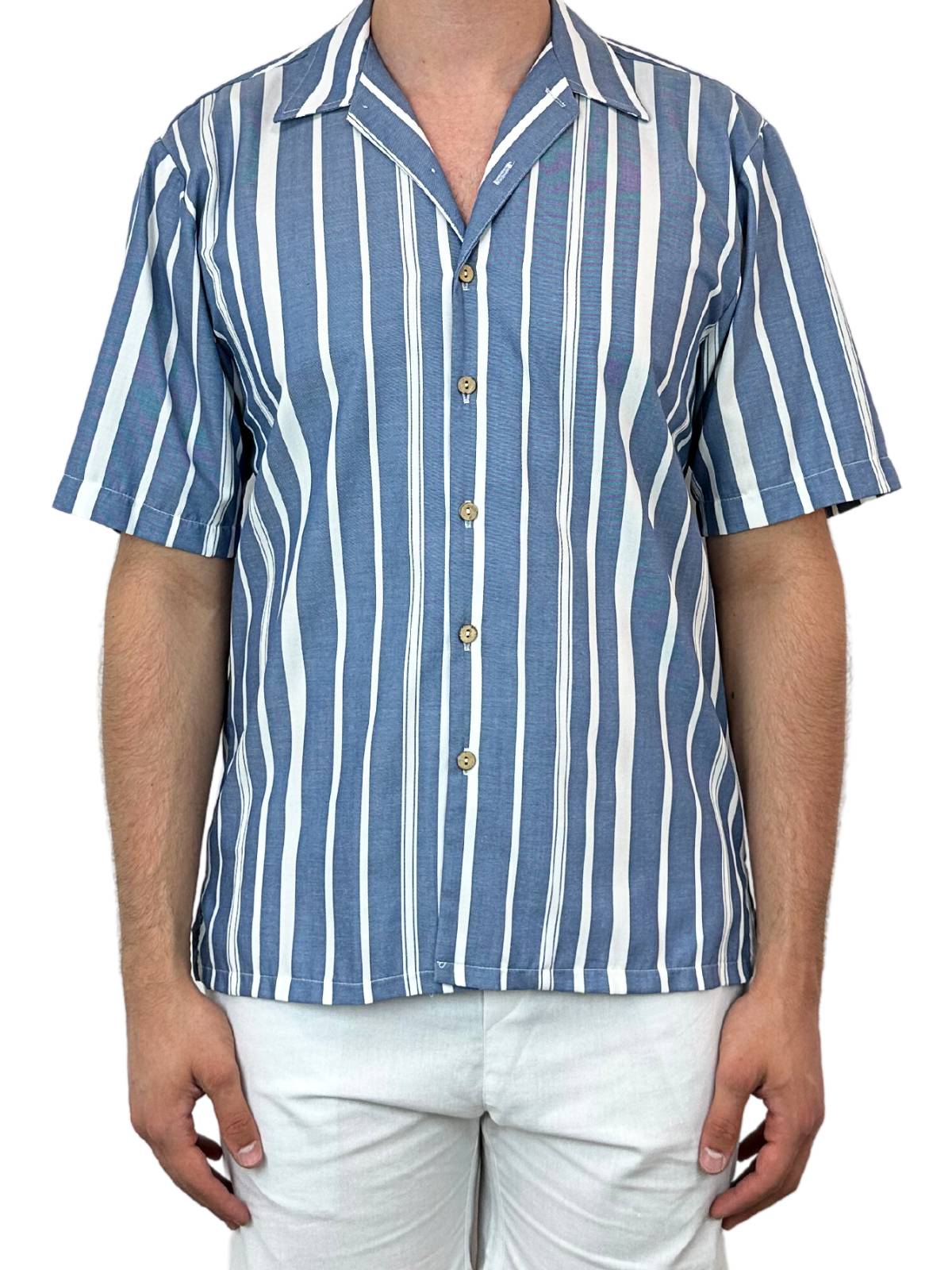 Herb Stripe Rayon S/S Big Mens Shirt