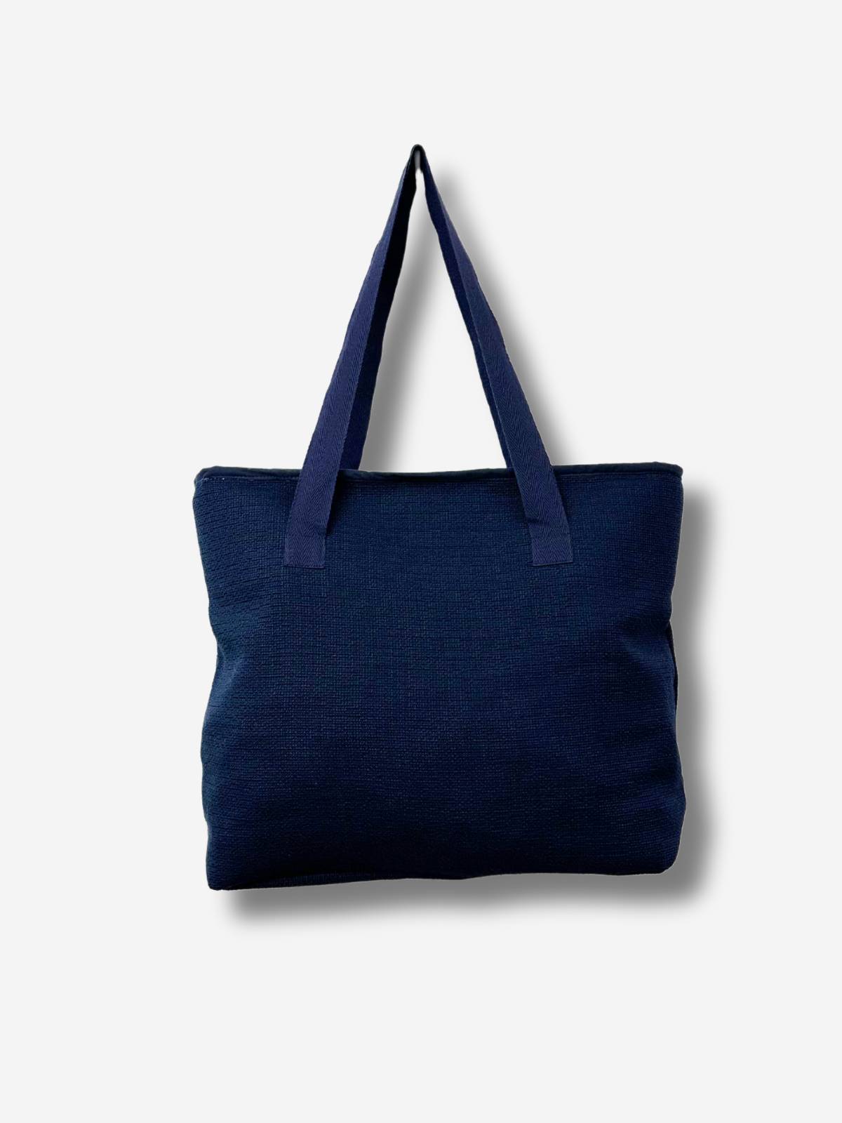 Holiday Hawaiian Cotton Tote Bag - Navy