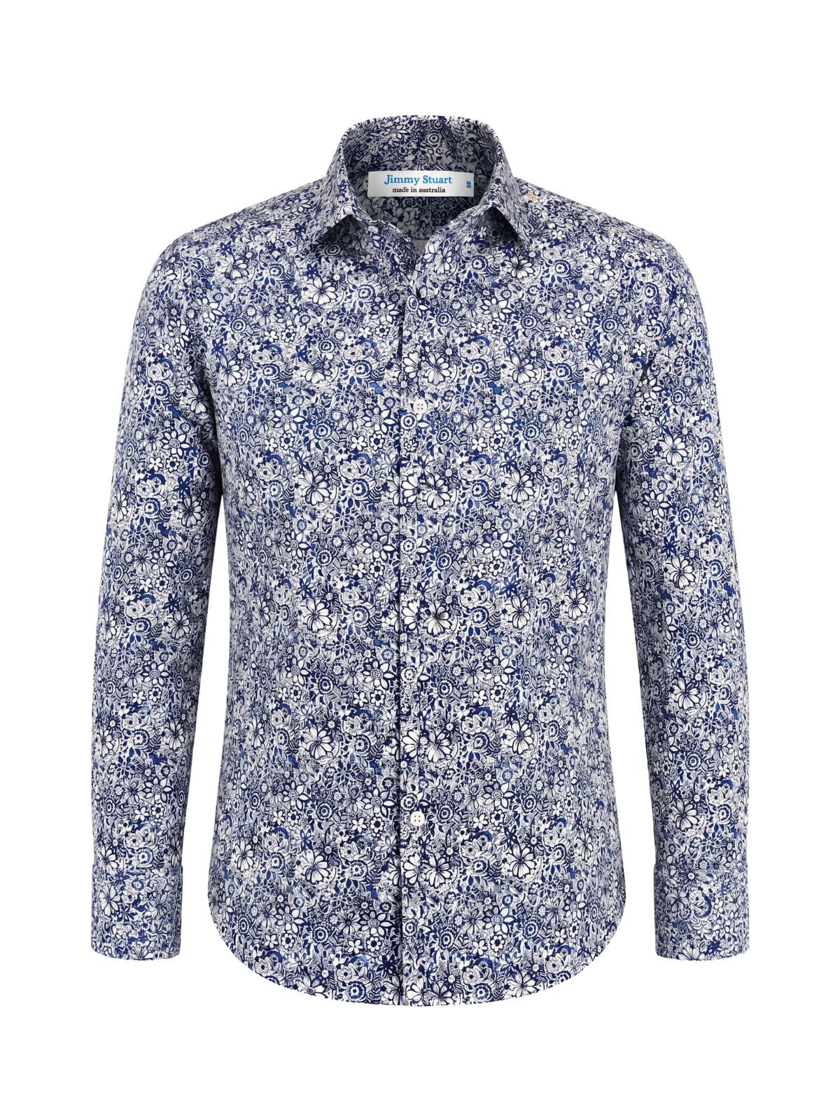 Hyde Floral Cotton L/S Shirt - Blue