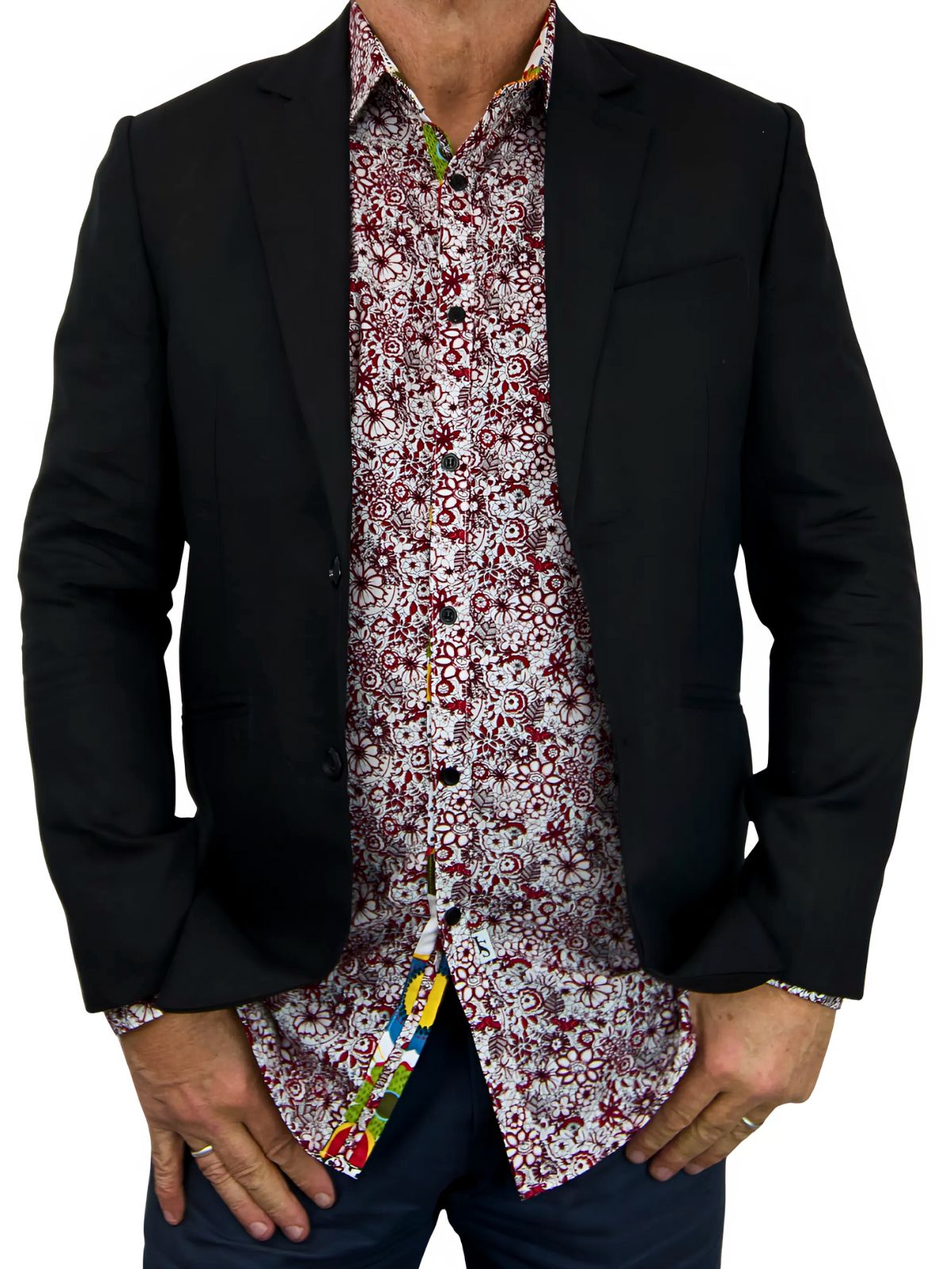 Hyde Floral Cotton L/S Shirt - Red
