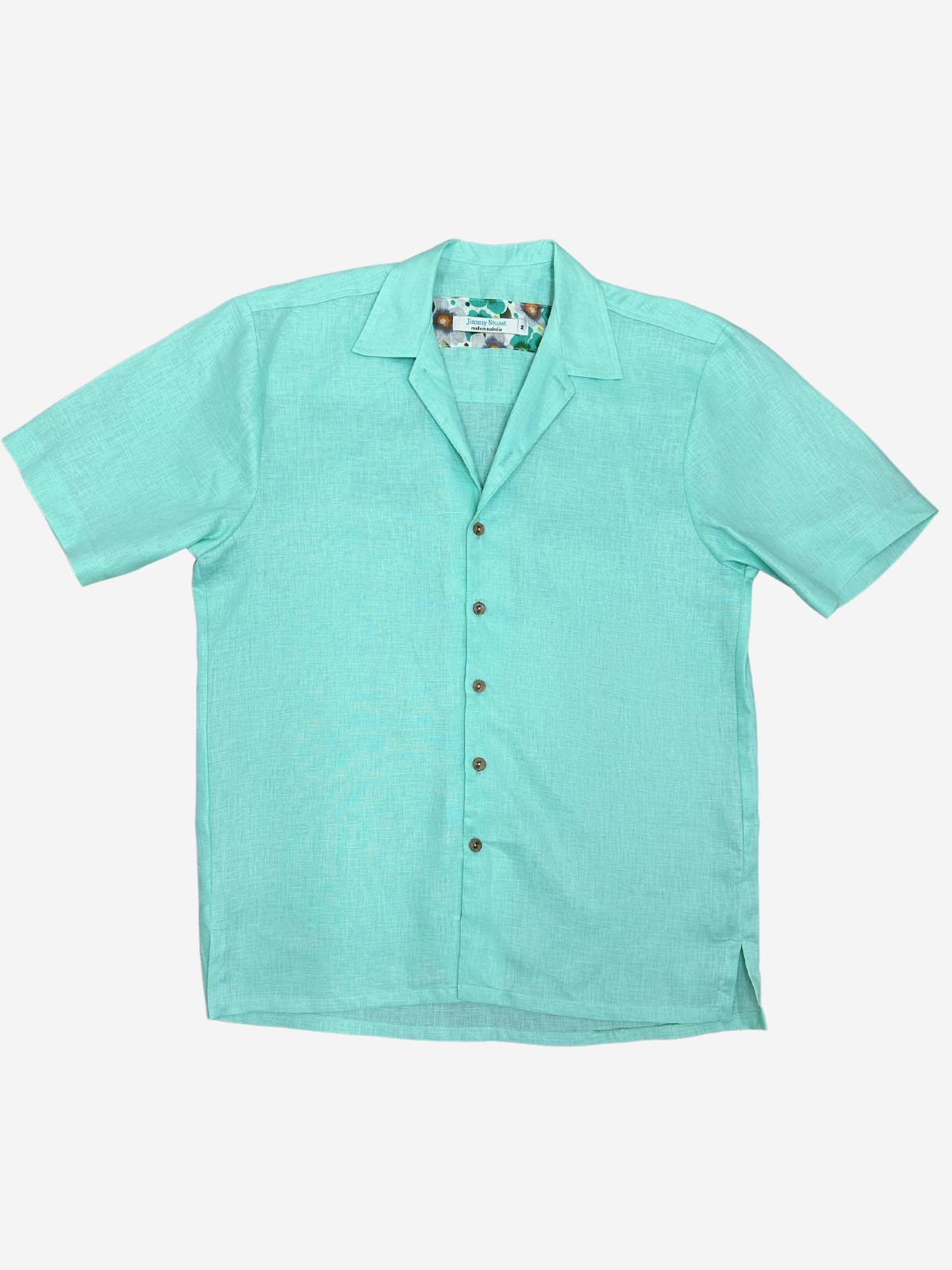 Byron Bay Ice Blue Linen S/S Big Mens Shirt