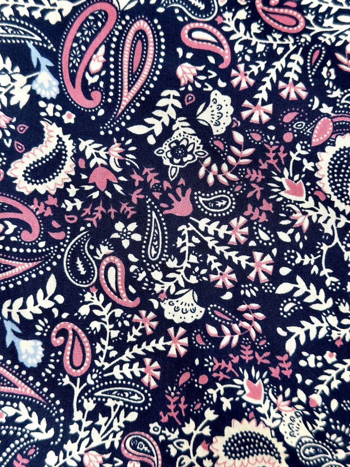 Eclipse Paisley Cotton L/S Big Mens Shirt – Navy/Pink