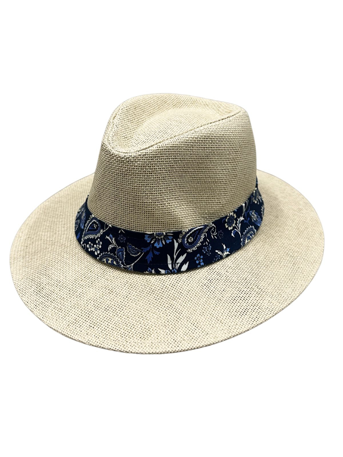 Indigo Navy Panama Hat - Natural