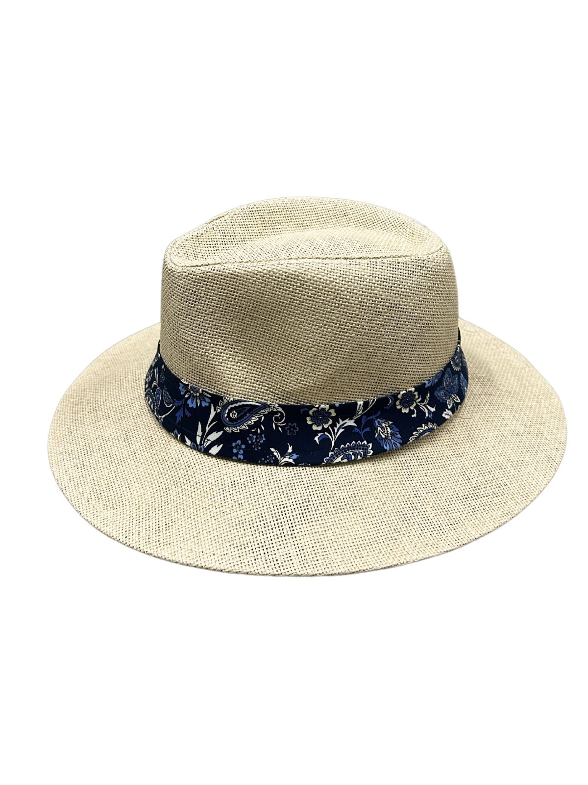 Indigo Navy Panama Hat - Natural