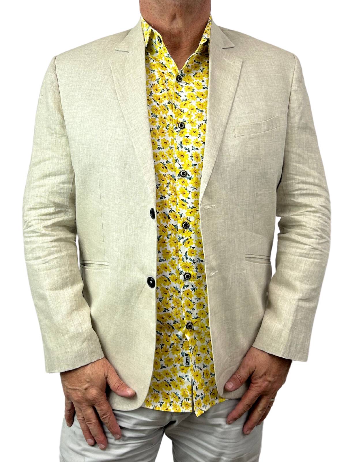 Iris Floral Cotton L/S Shirt - Yellow