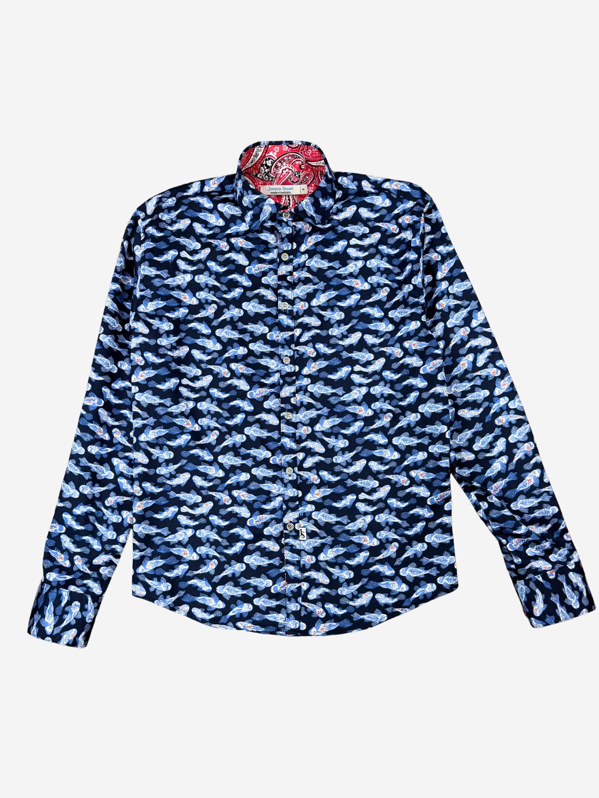 Koi Abstract Cotton L/S Shirt - Blue