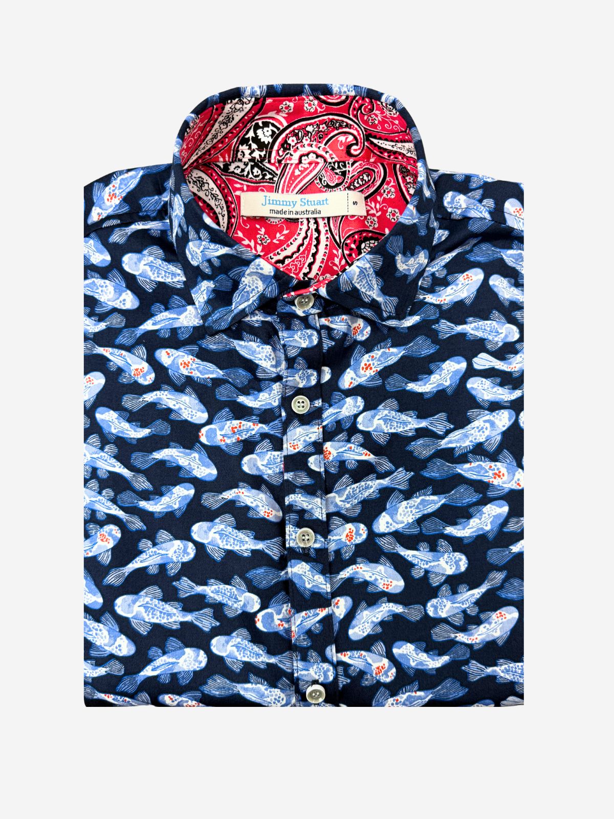 Koi Abstract Cotton L/S Shirt - Blue