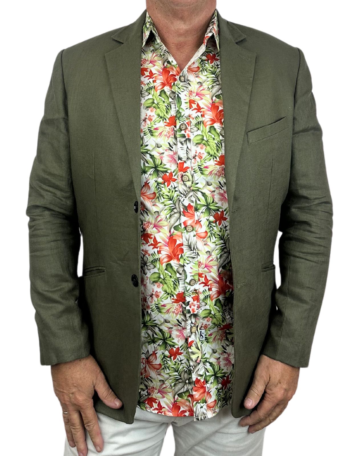 Kokomo Floral Cotton L/S Shirt - White