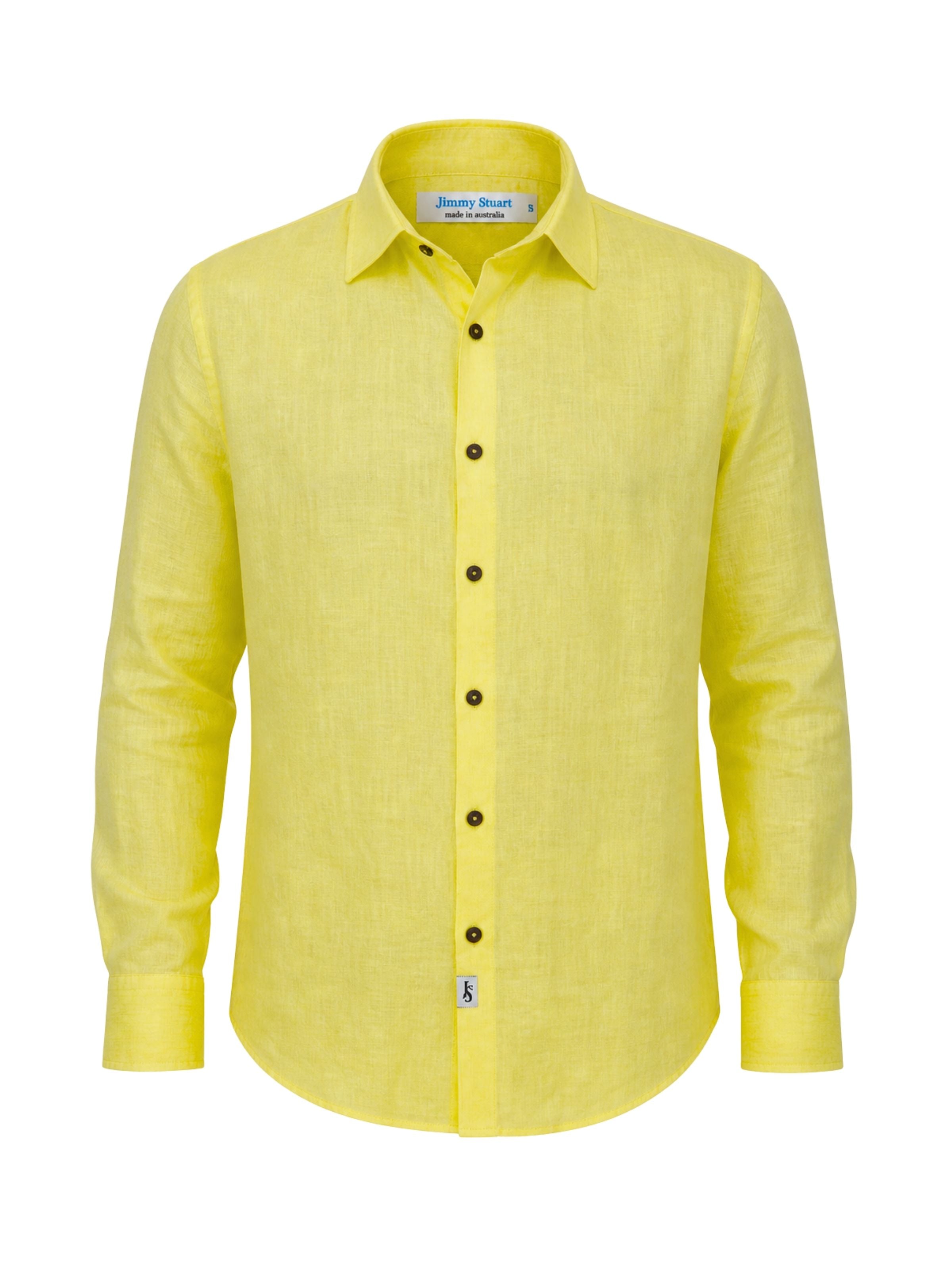 Byron Bay Lemon Linen L/S Shirt
