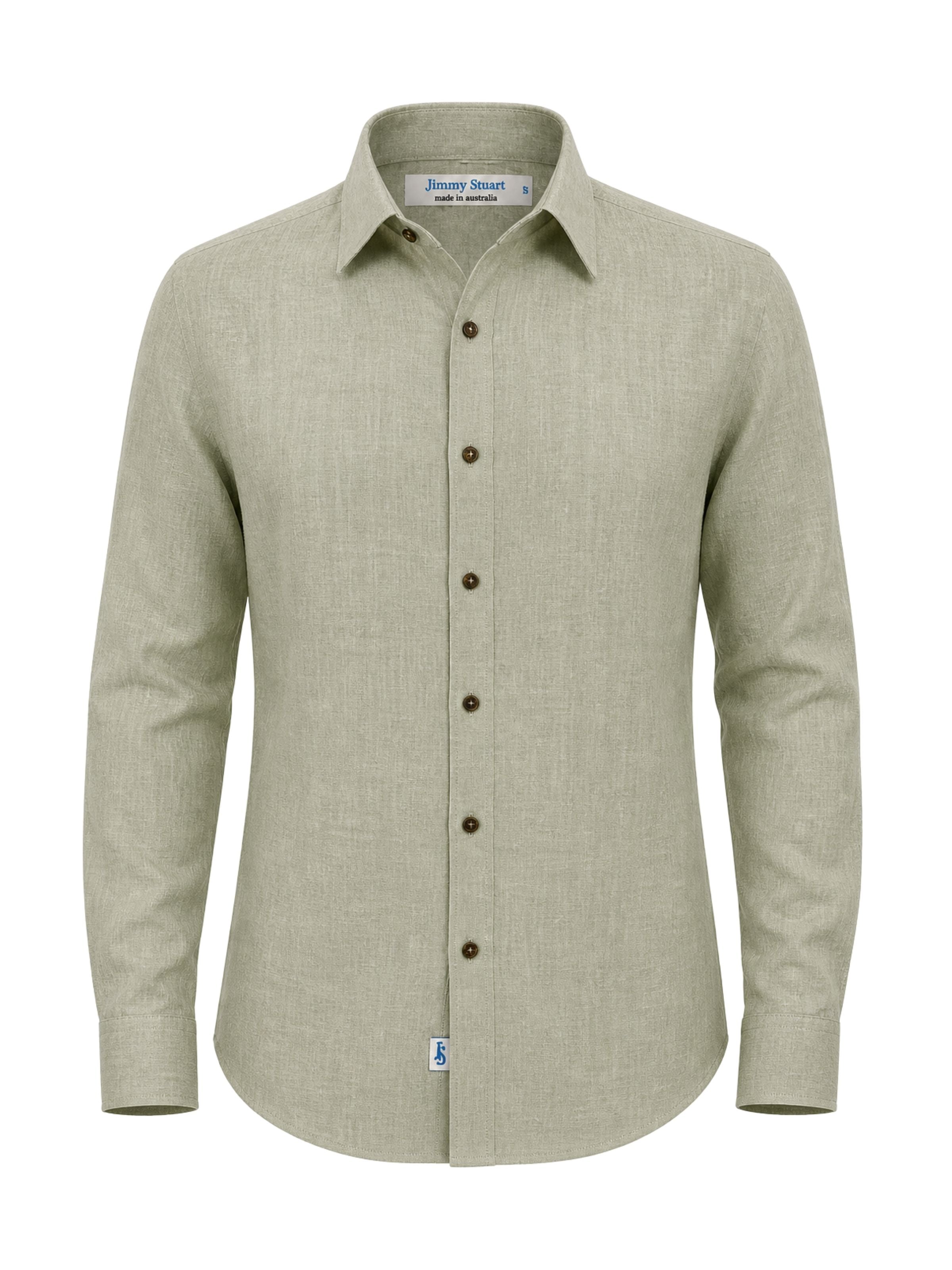 Byron Bay Limestone Linen L/S Shirt