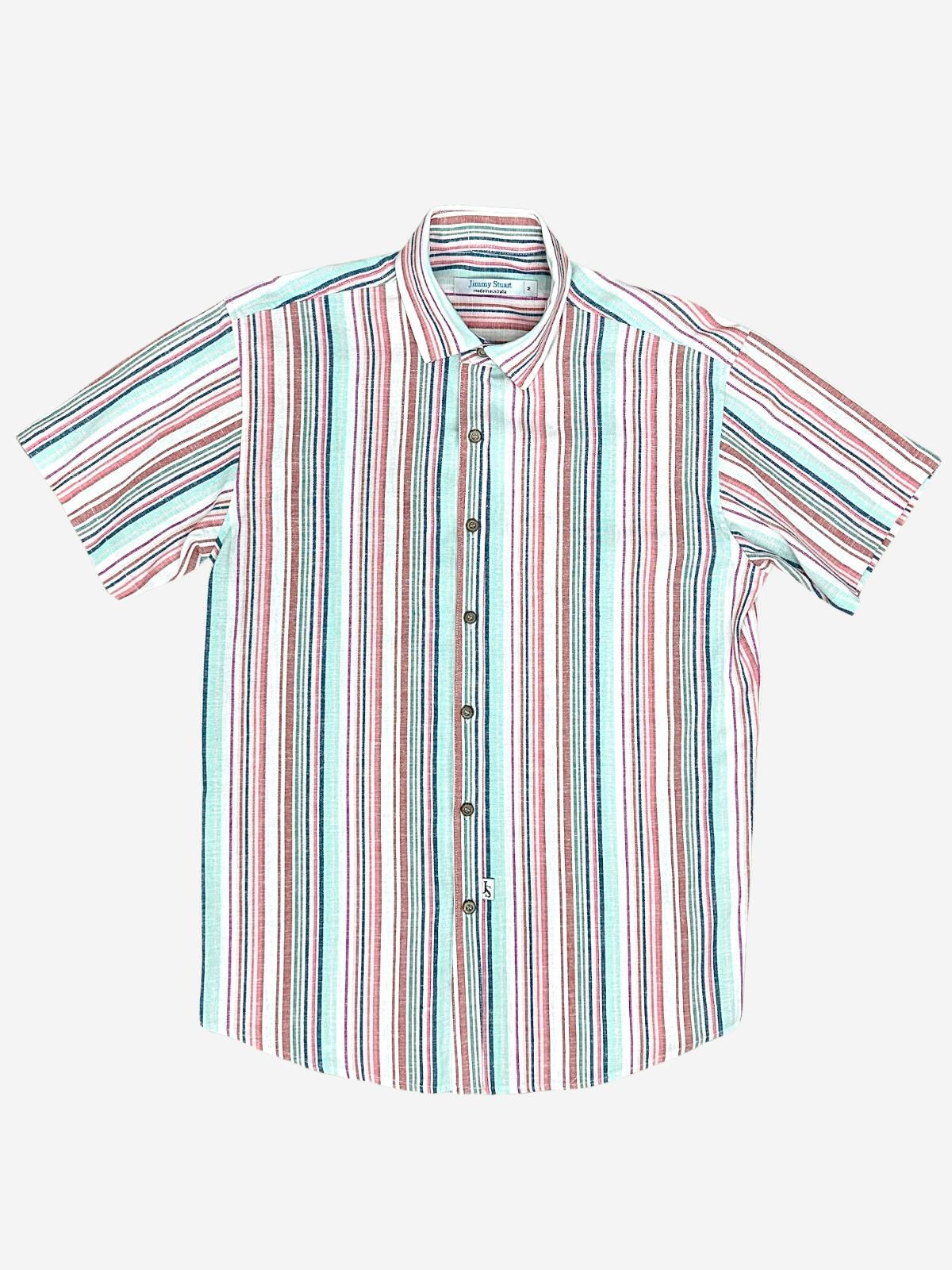 Lolly Striped Linen S/S Big Mens Shirt