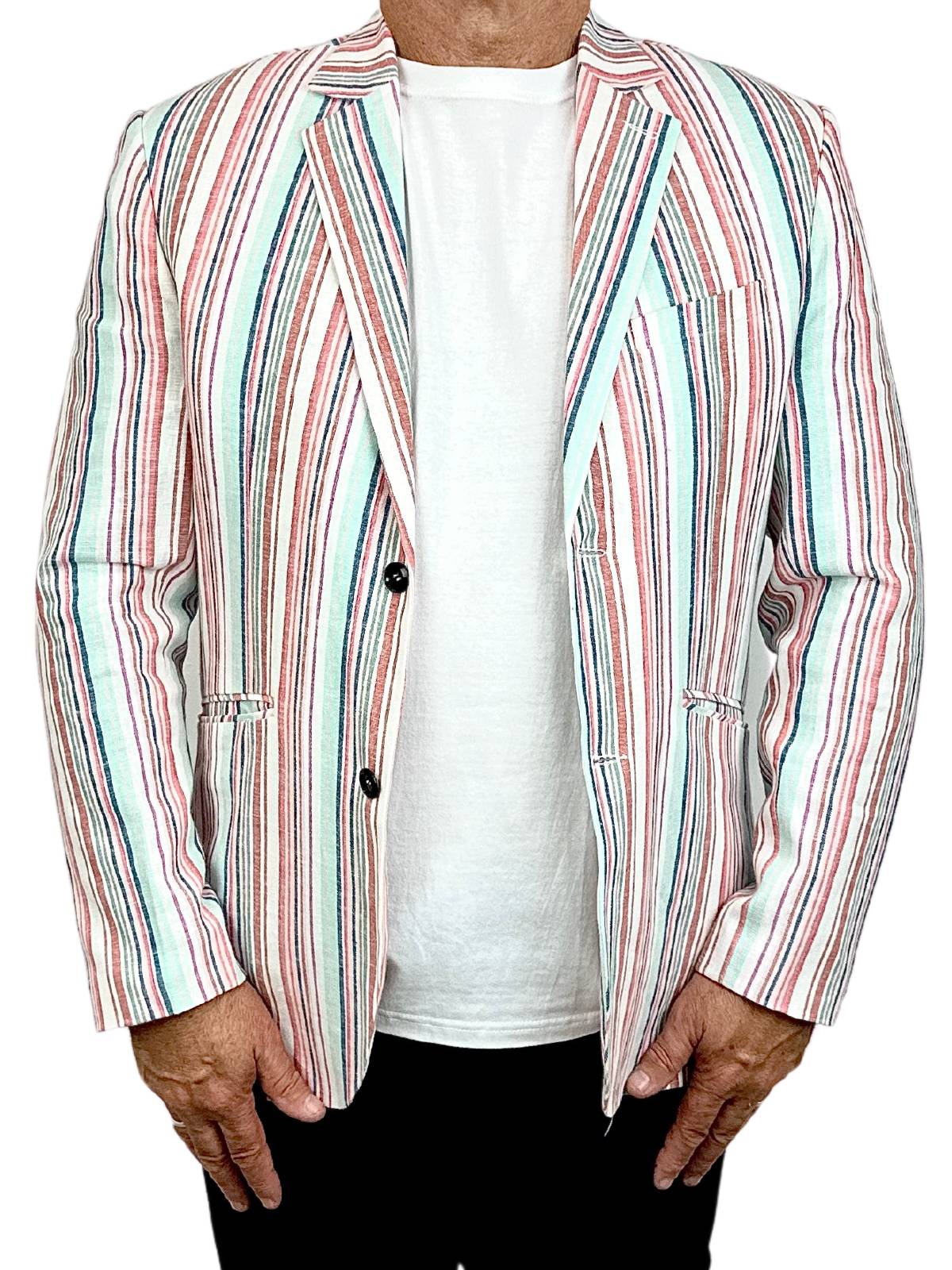 Lolly Stripe Linen Jacket - Multi