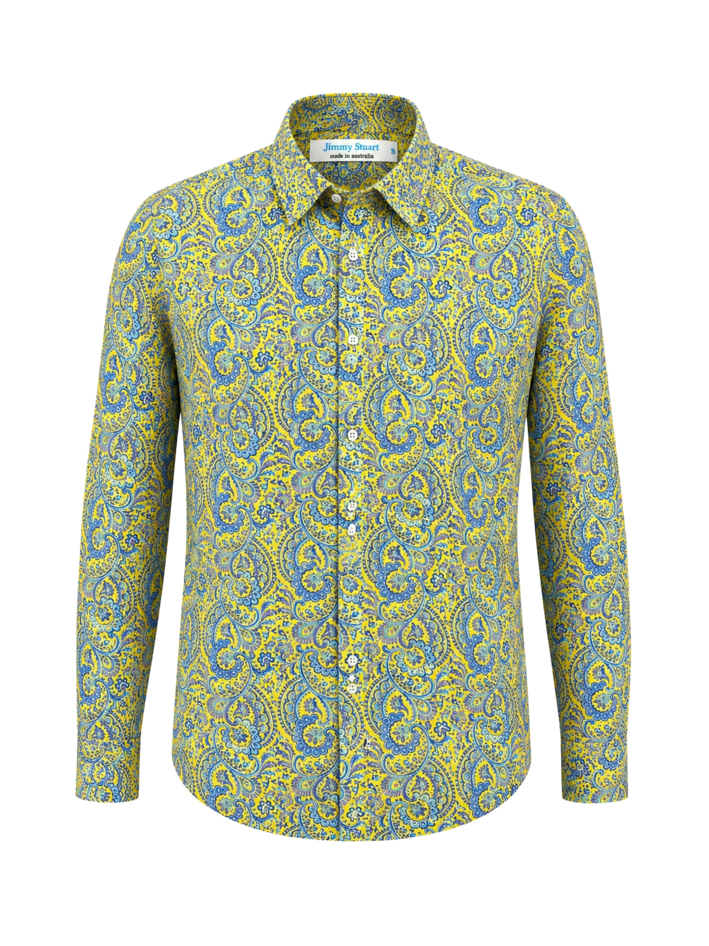 Love Paisley Cotton L/S Shirt - Yellow/Purple