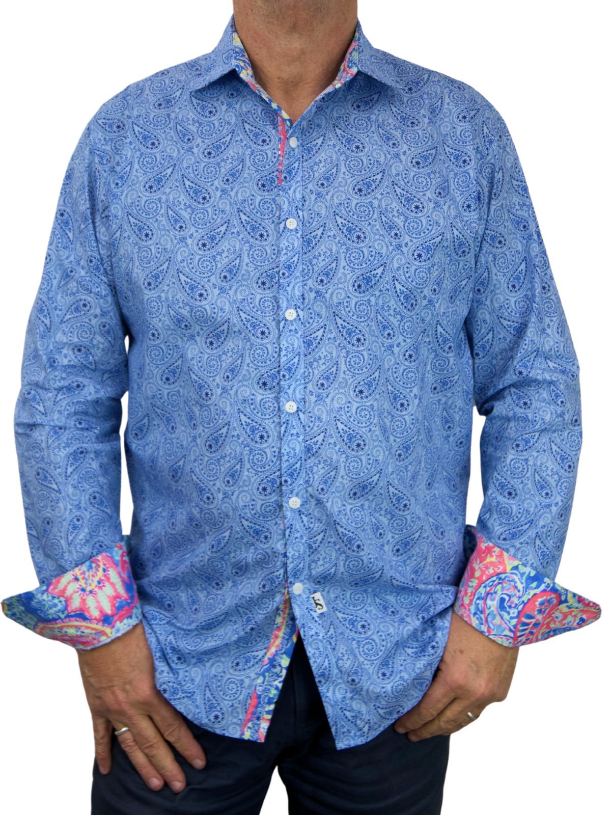 Maine Paisley L/S Shirt - Blue