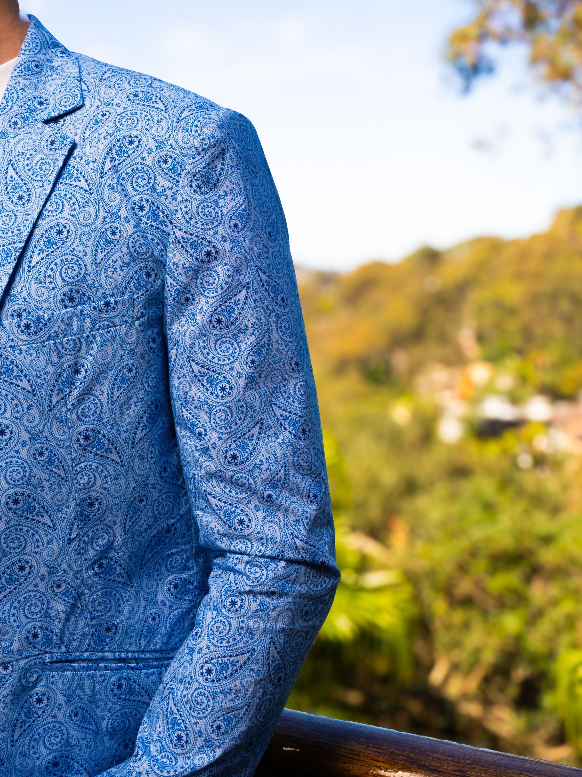 Maine Paisley Cotton Jacket - Blue
