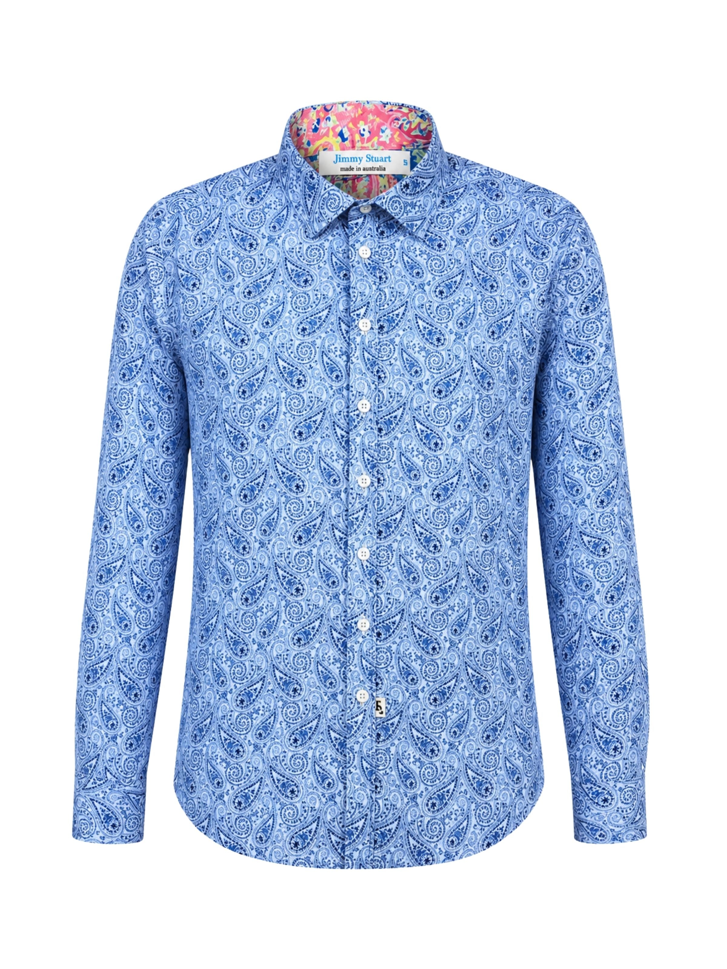 Maine Paisley L/S Shirt - Blue