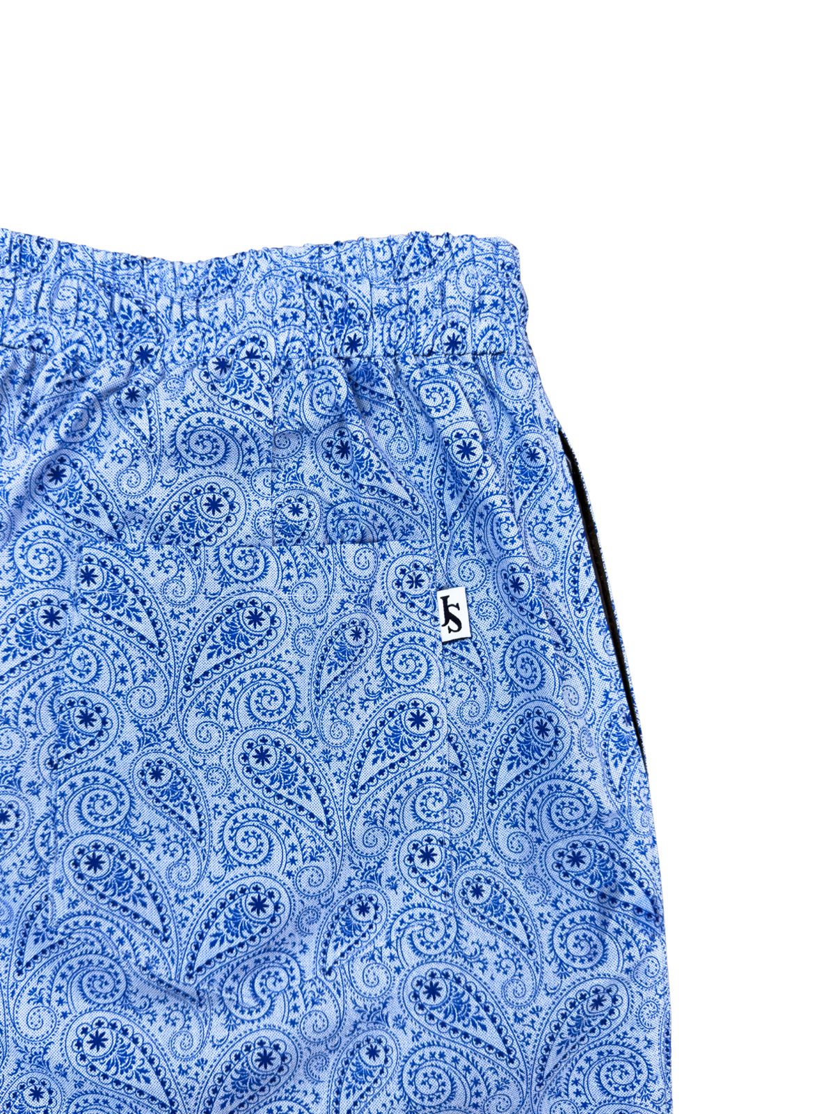 Maine Paisley Cotton Short - Blue