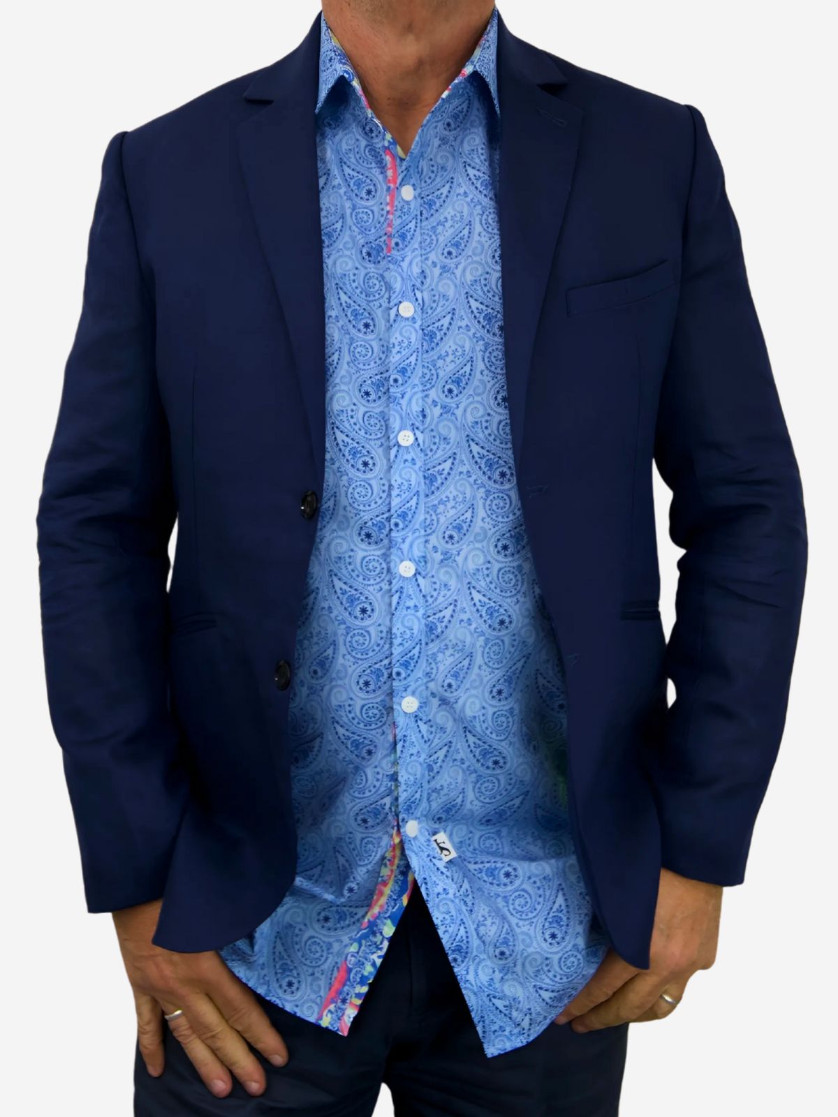 Maine Paisley L/S Shirt - Blue