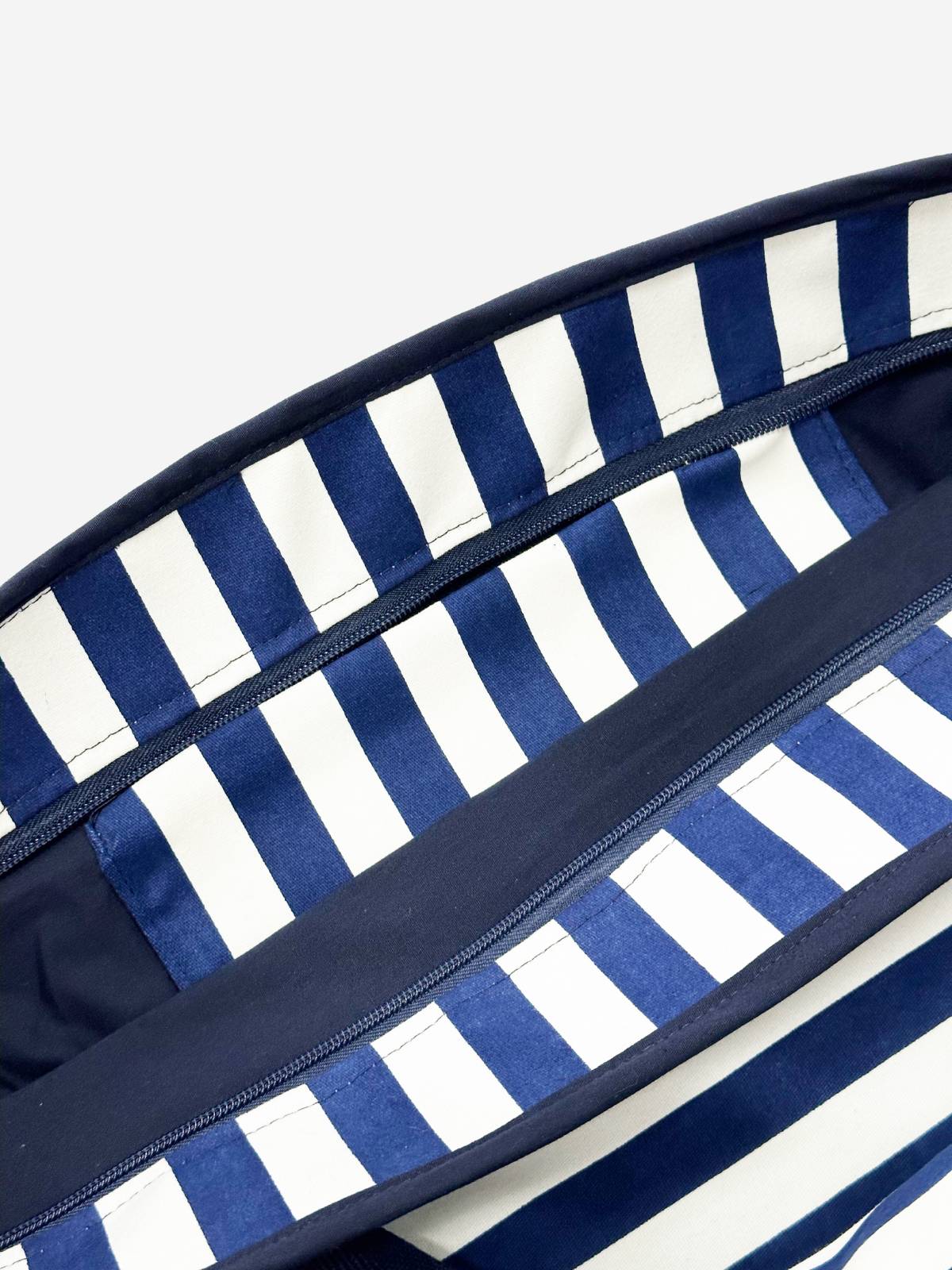 Maui Striped Cotton Tote Bag - Navy/White