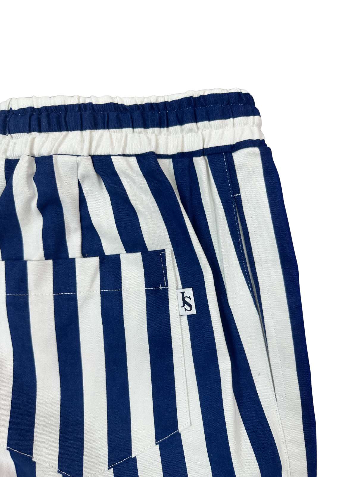 Maui Stripe Cotton Short - Blue/White