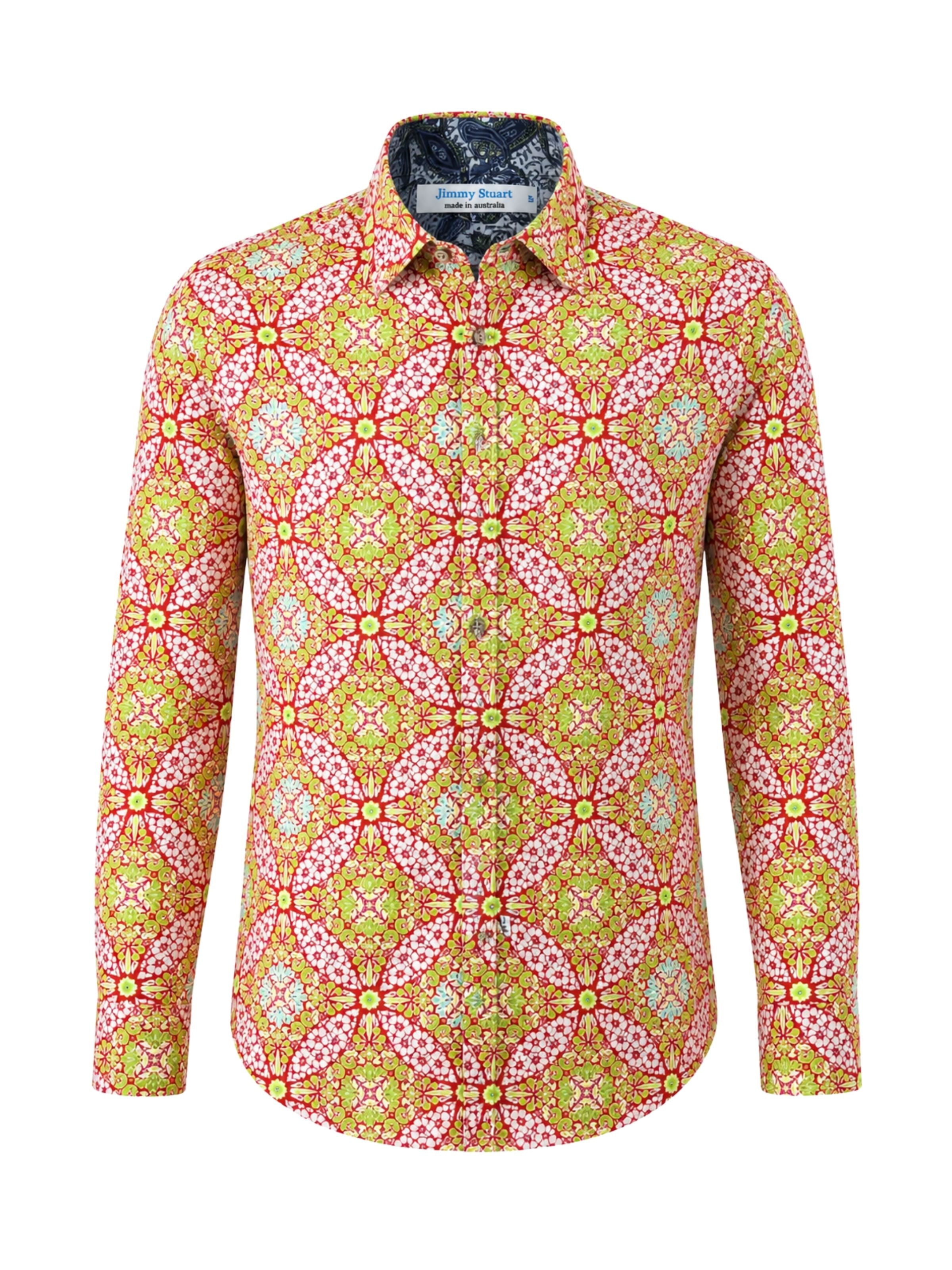 Mexico Geometric Cotton L/S Shirt - Red