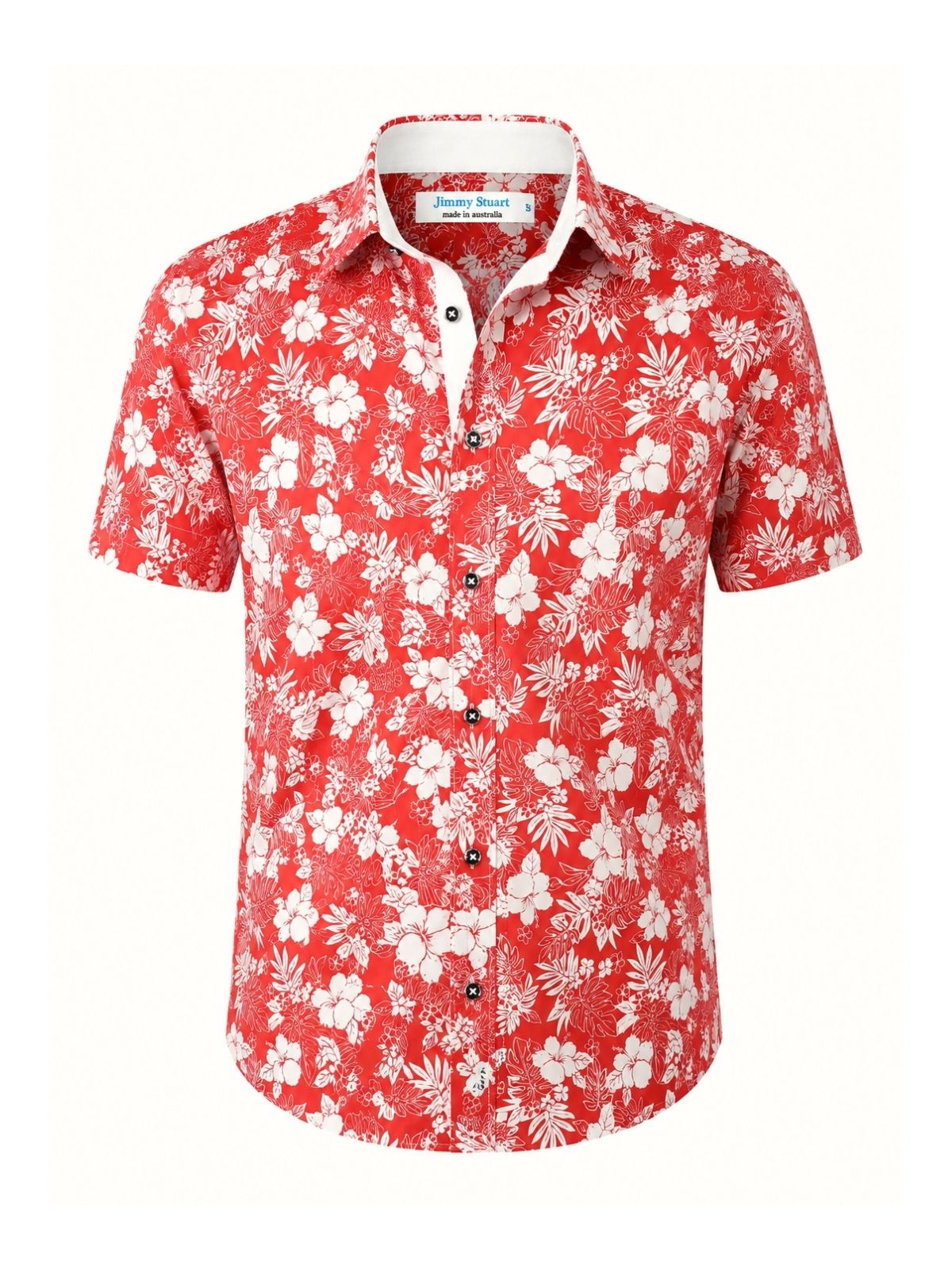 Miami Hawaiian Cotton S/S Shirt - Red/White