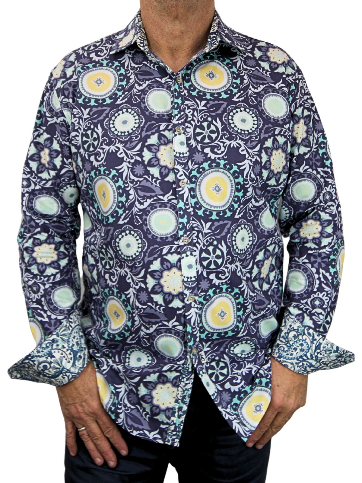 Moonshine Abstract L/S Shirt - Blue