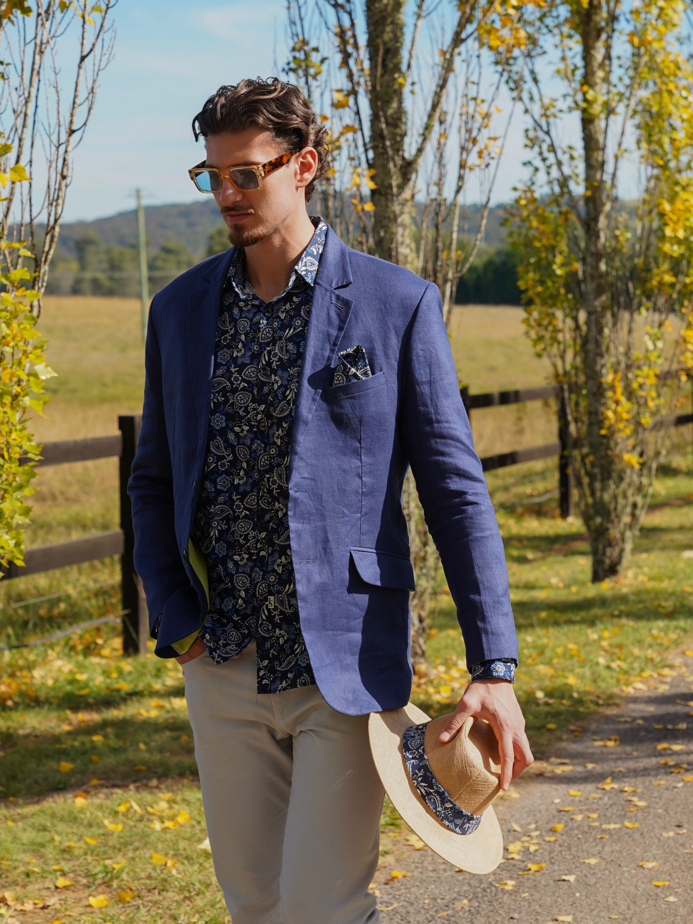 Navy Linen Jacket