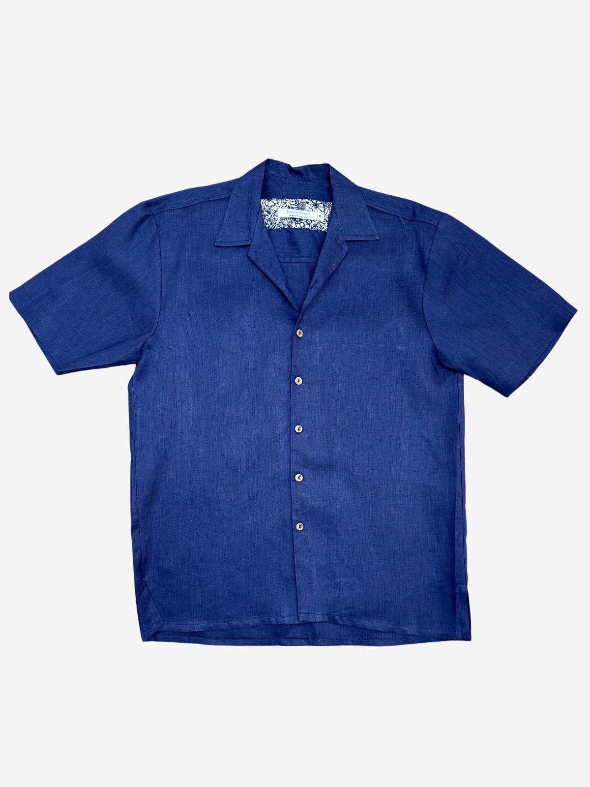 Byron Bay Navy Linen S/S Shirt