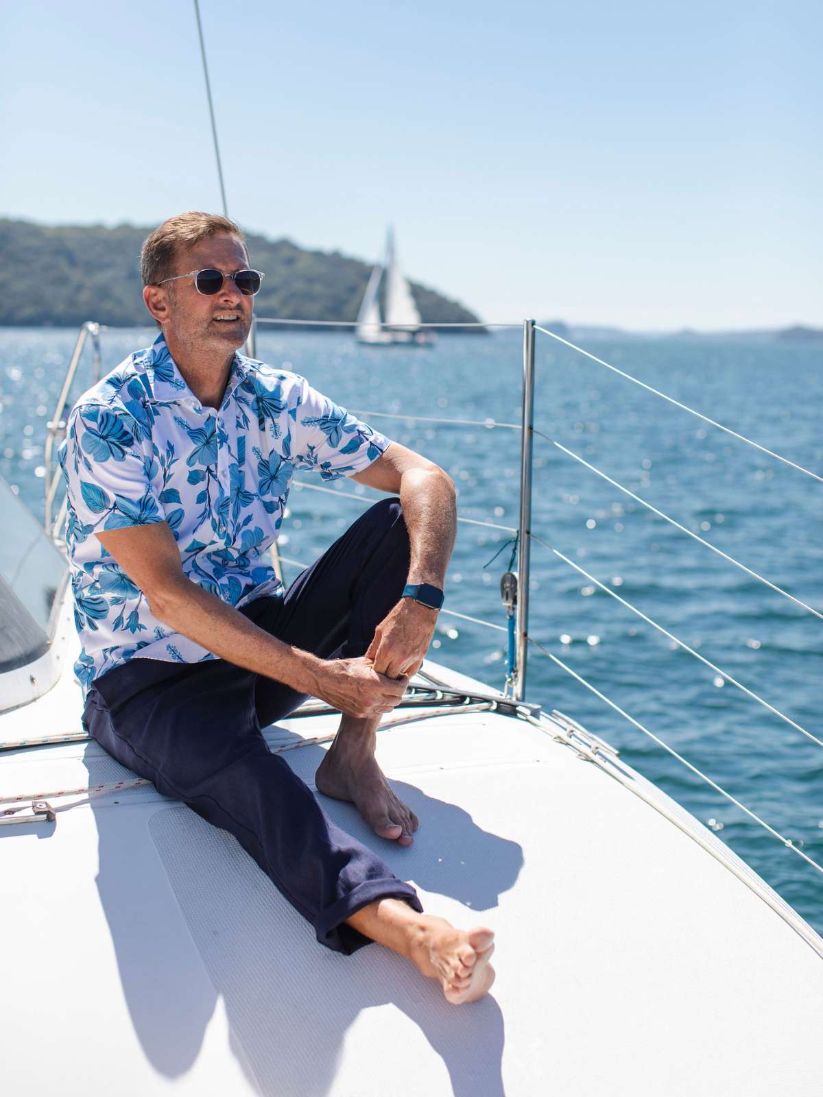 Navy Linen Pant - Relaxed Fit