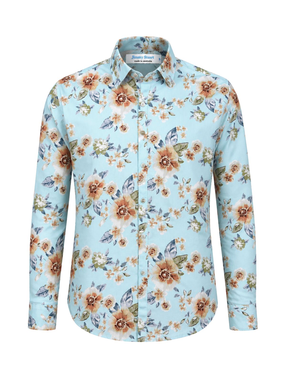 Nile Floral Cotton L/S Shirt – Blue