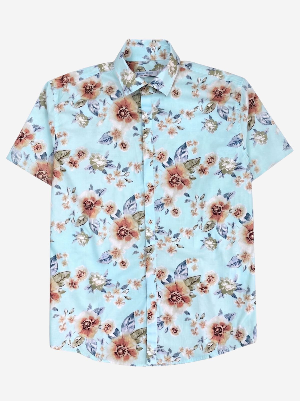 Nile Floral Cotton S/S Shirt – Blue
