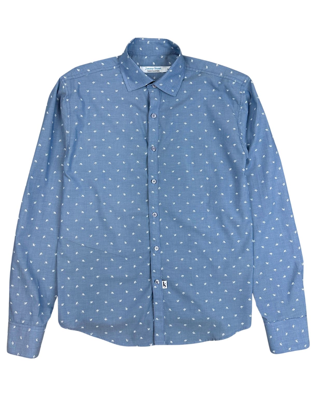Origami Liberty Cotton L/S Shirt - Blue