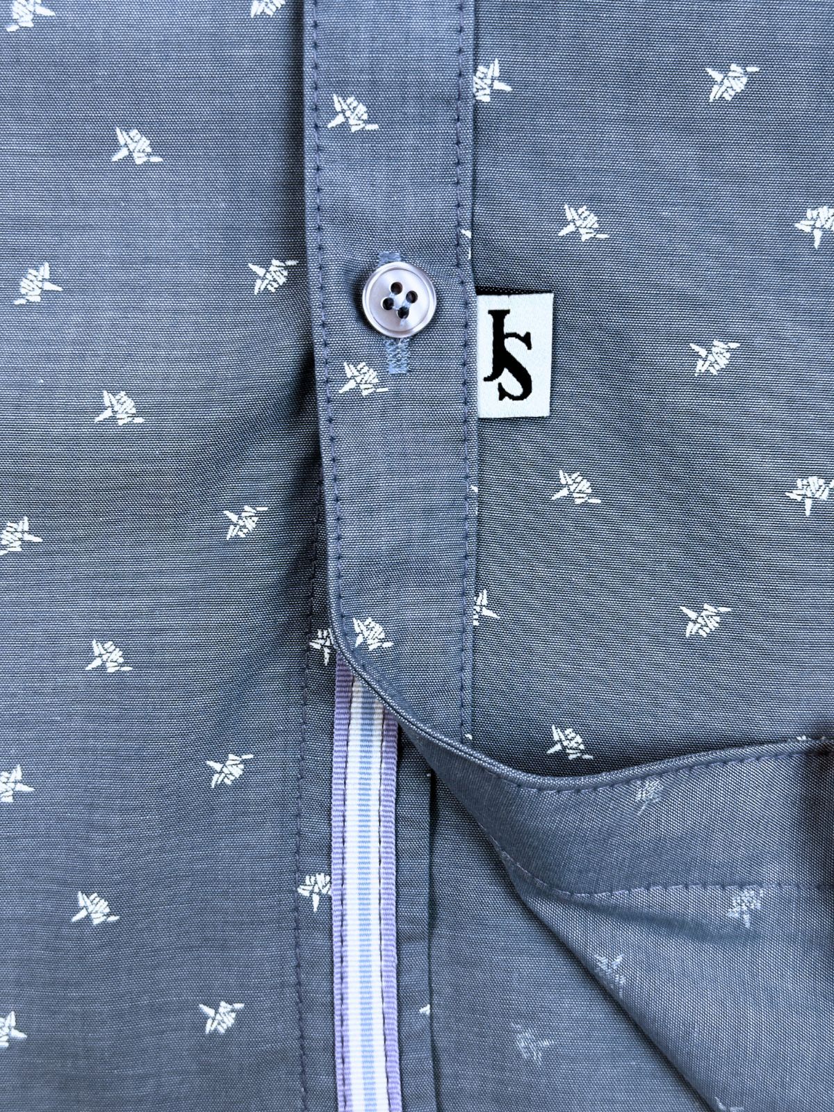 Origami Liberty Cotton L/S Shirt - Blue
