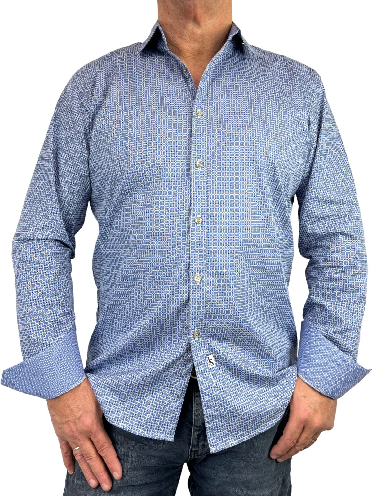 Pacman Liberty Cotton L/S Big Mens Shirt – Blue