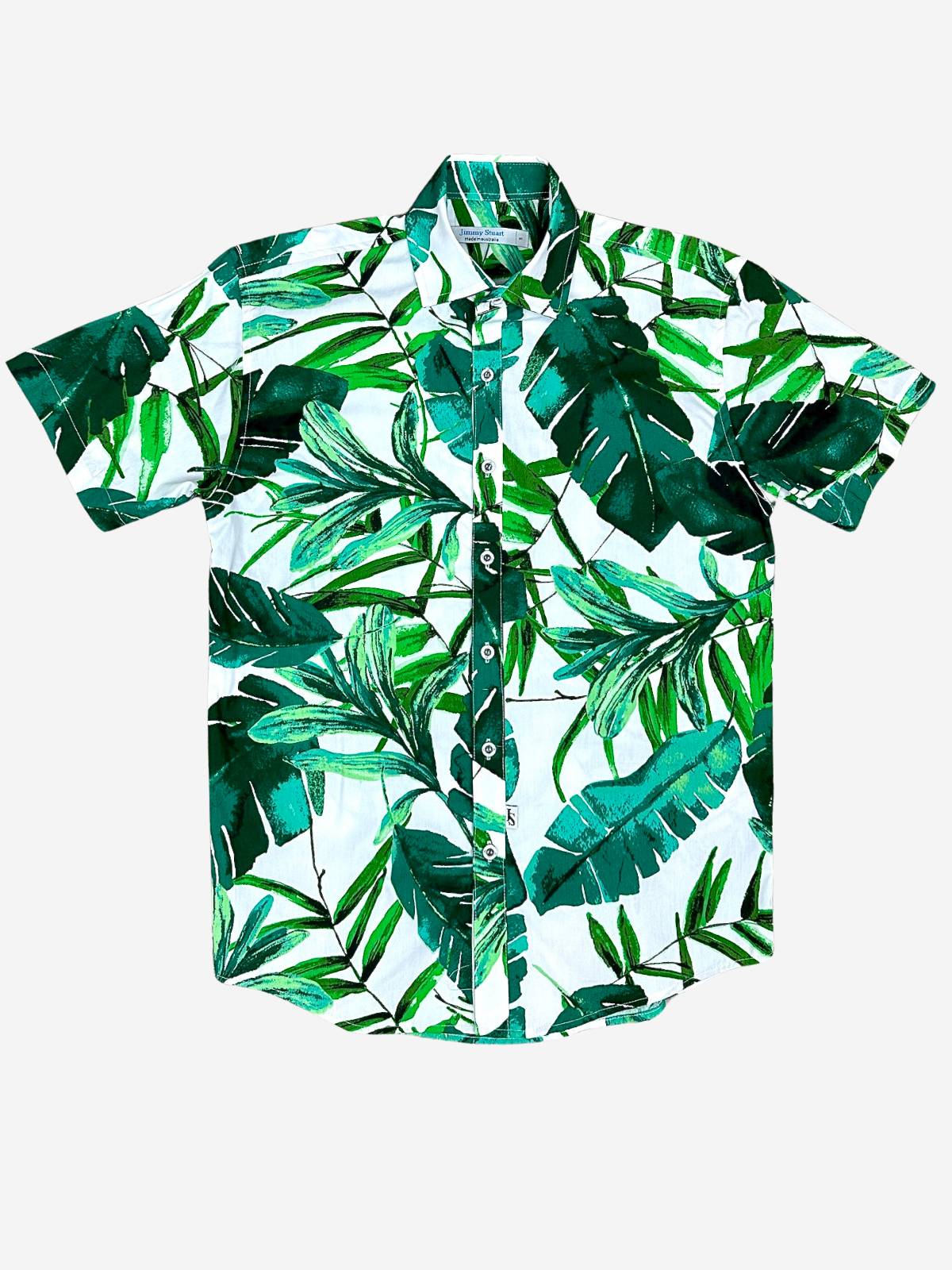 Palmgrove Floral Cotton S/S Shirt - Green