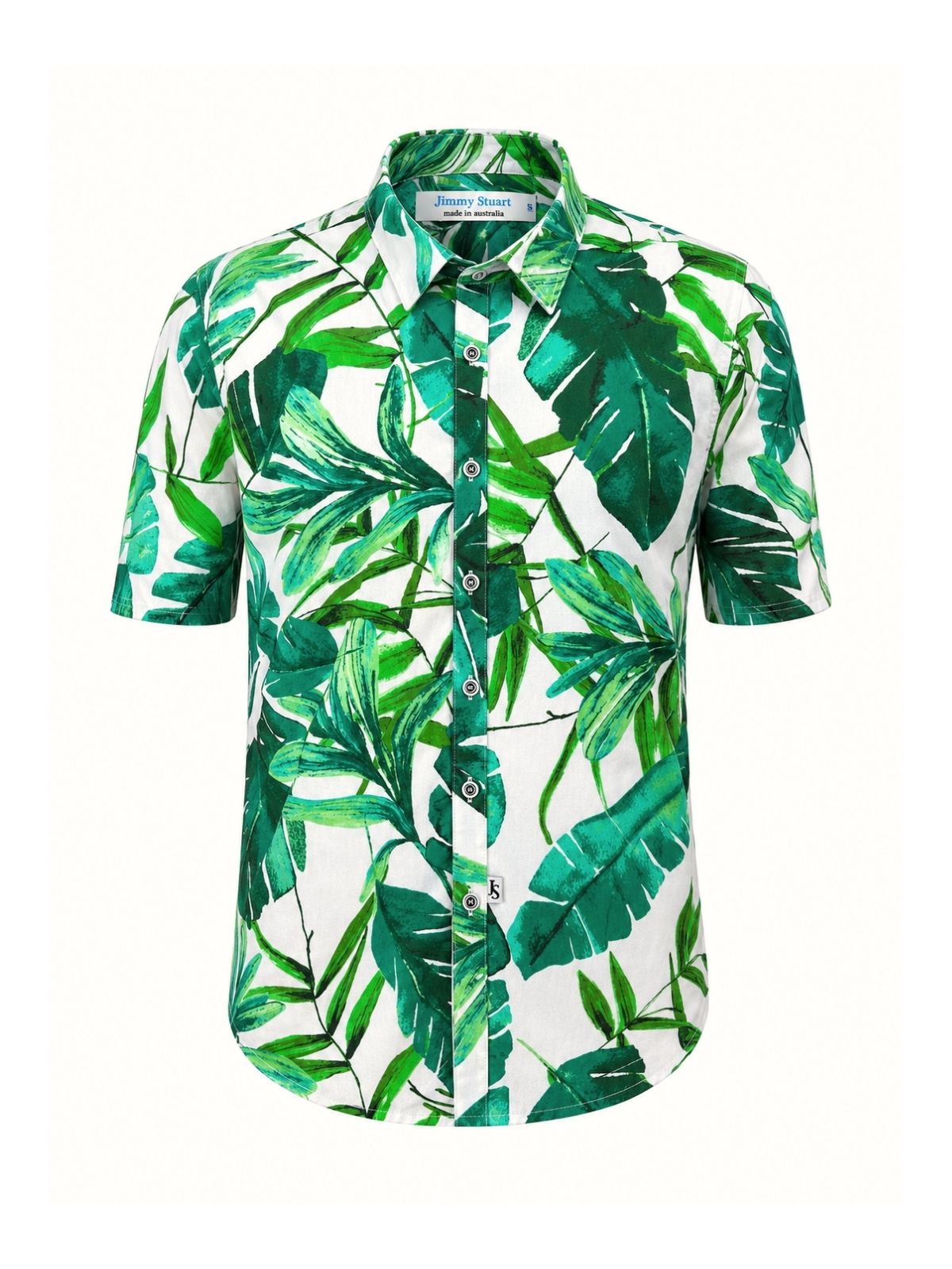 Palmgrove Floral Cotton S/S Shirt - Green