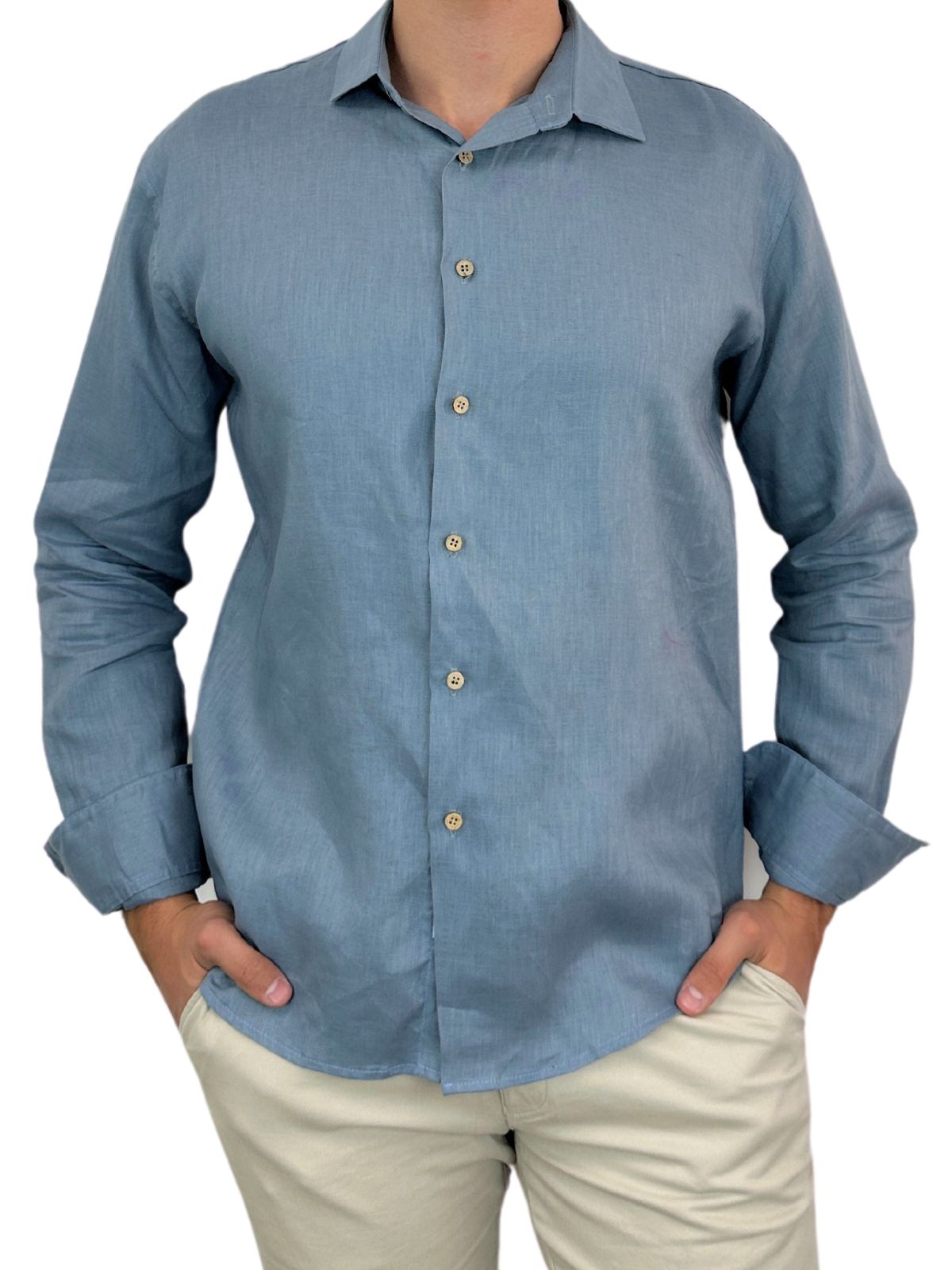 Byron Bay Petrol Linen L/S Shirt