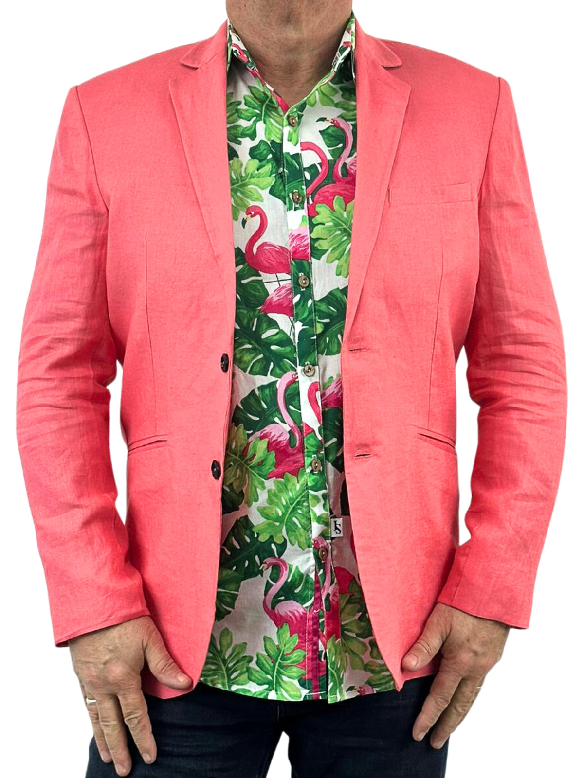 Plumage Floral Cotton Voile L/S Big Mens Shirt – Green